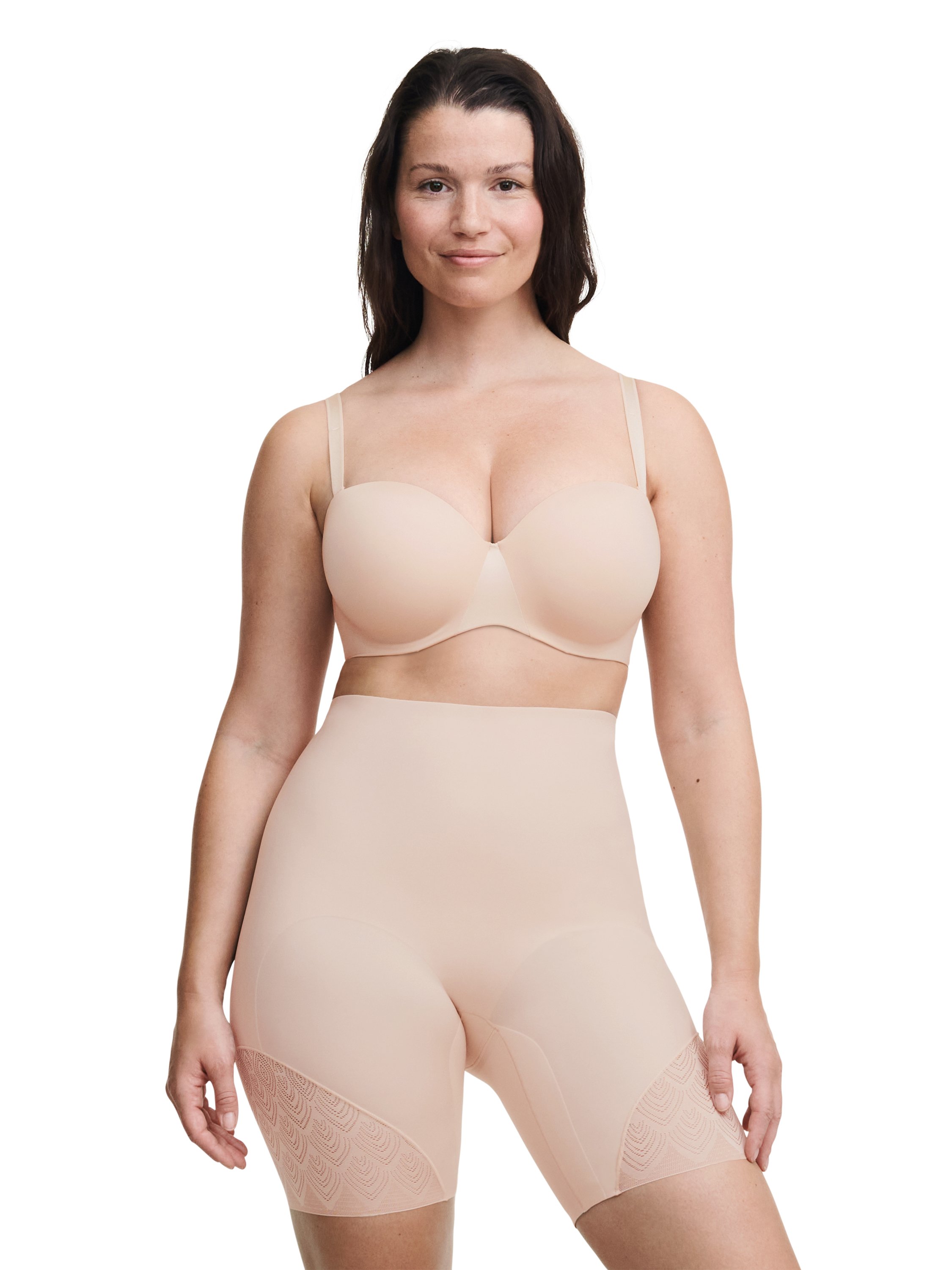 High-waisted lace shaping briefs CHANTELLE Beige