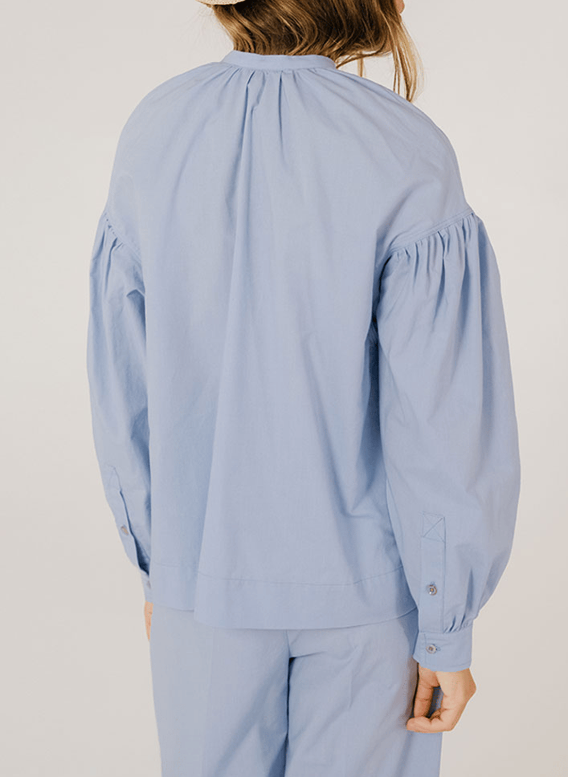Round-neck cotton blouse TINSELS Blue