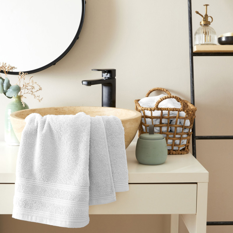 100% combed cotton hand towel COTON PUR White