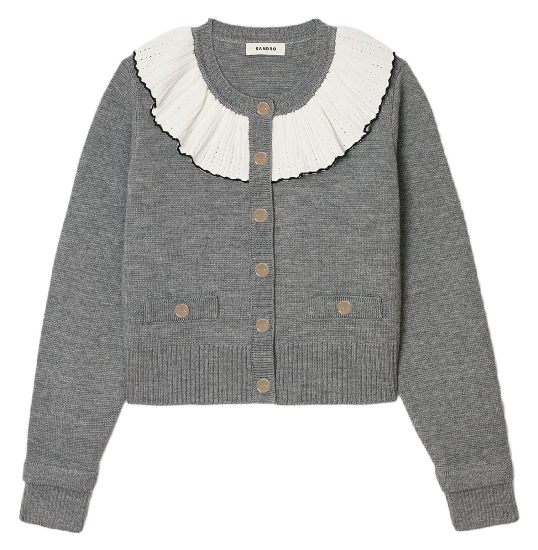 Gilet col rond  SANDRO Gris