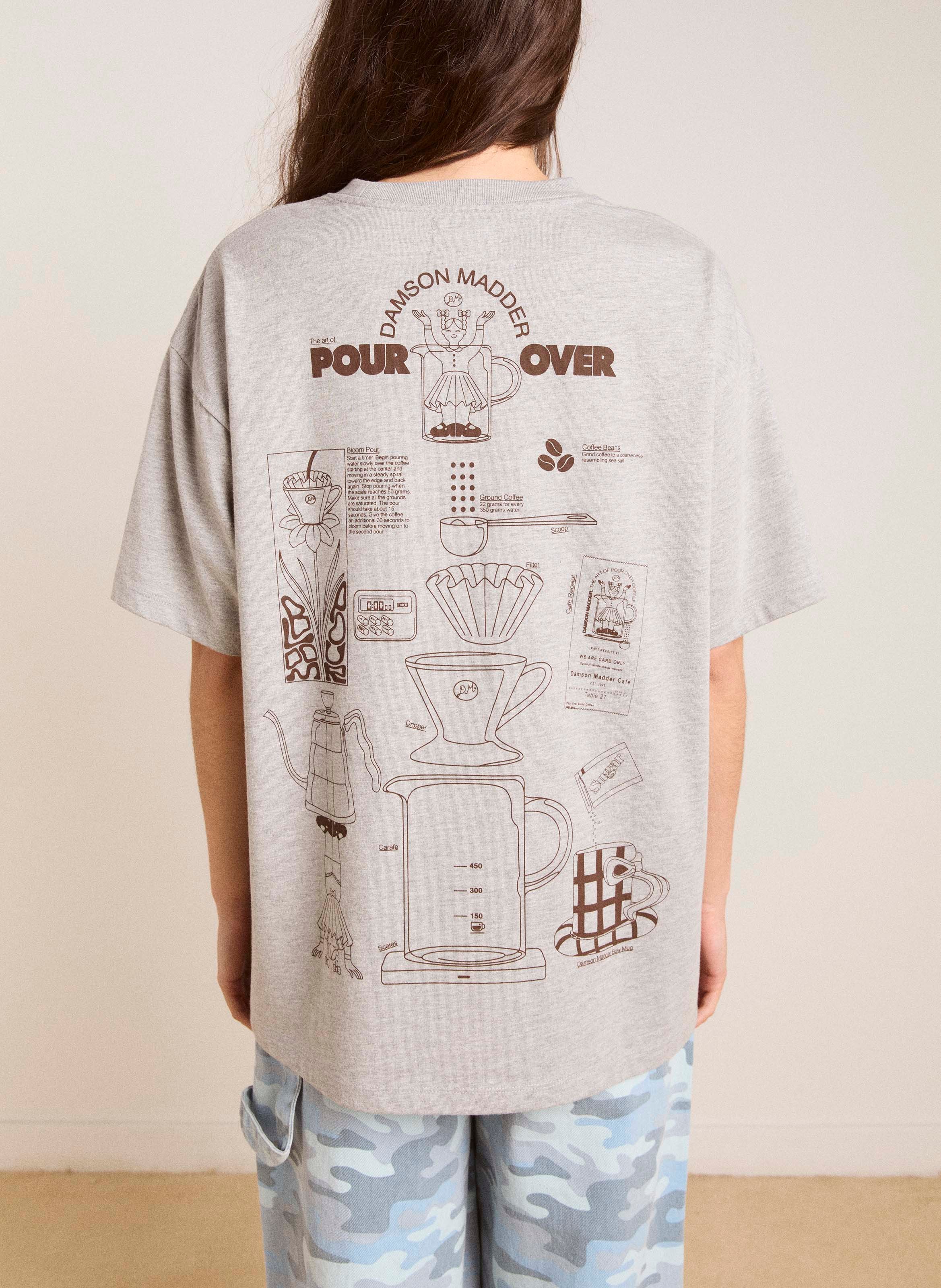 Round-neck organic cotton T-shirt DAMSON MADDER Grey