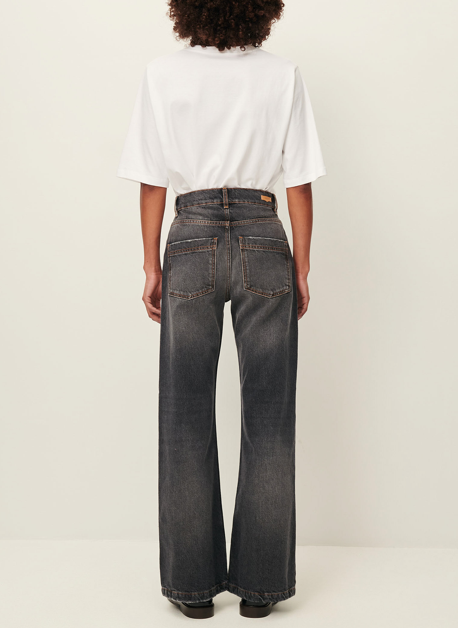 Jean flare délavé taille mi-haute SESSUN Gris