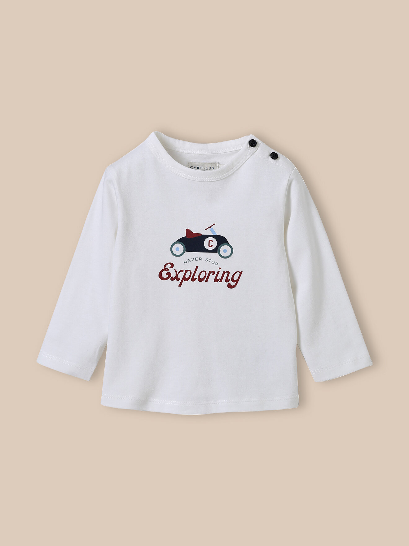 Organic cotton printed t-shirt CYRILLUS Beige