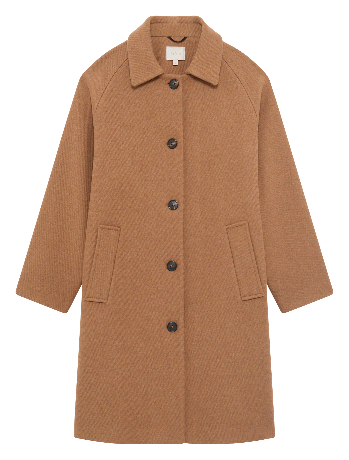 Straight wool-blend coat with classic collar PABLO Brown
