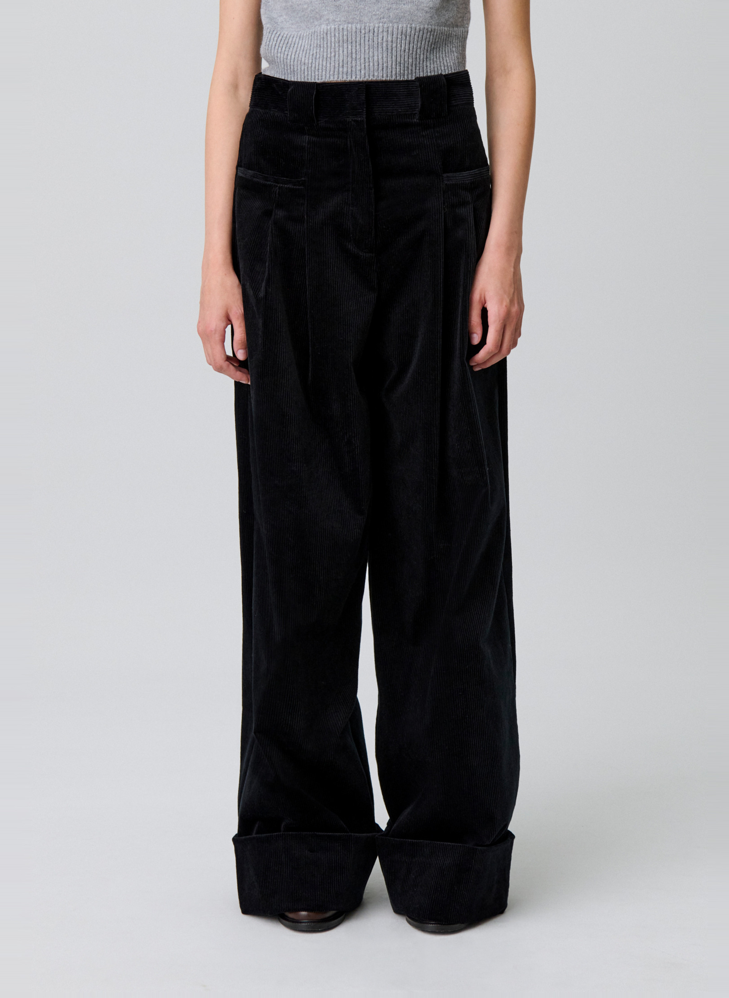 Pantalon large en coton mélangé CLAUDIE PIERLOT Noir