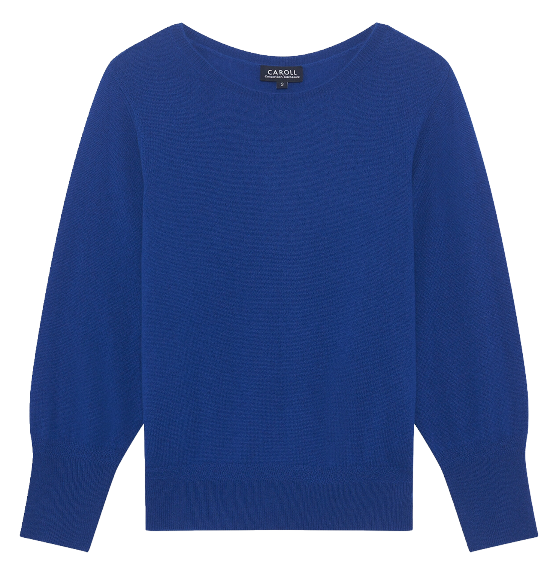 Pull droit col rond en cachemire CAROLL Bleu