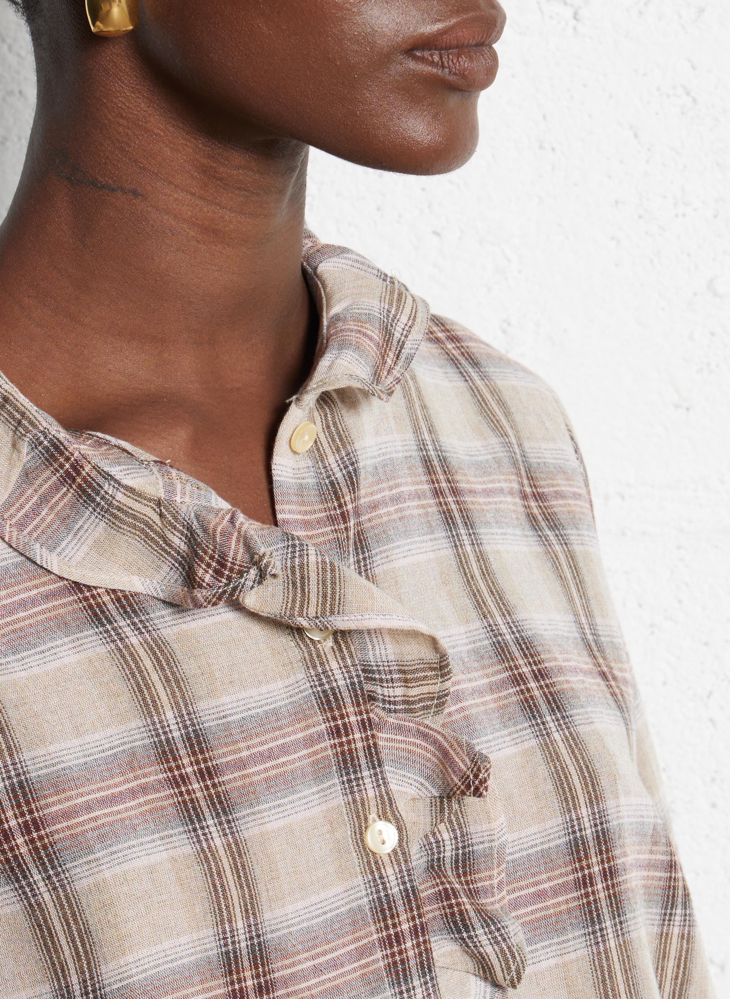 Alexandra checked shirt DES PETITS HAUTS Beige