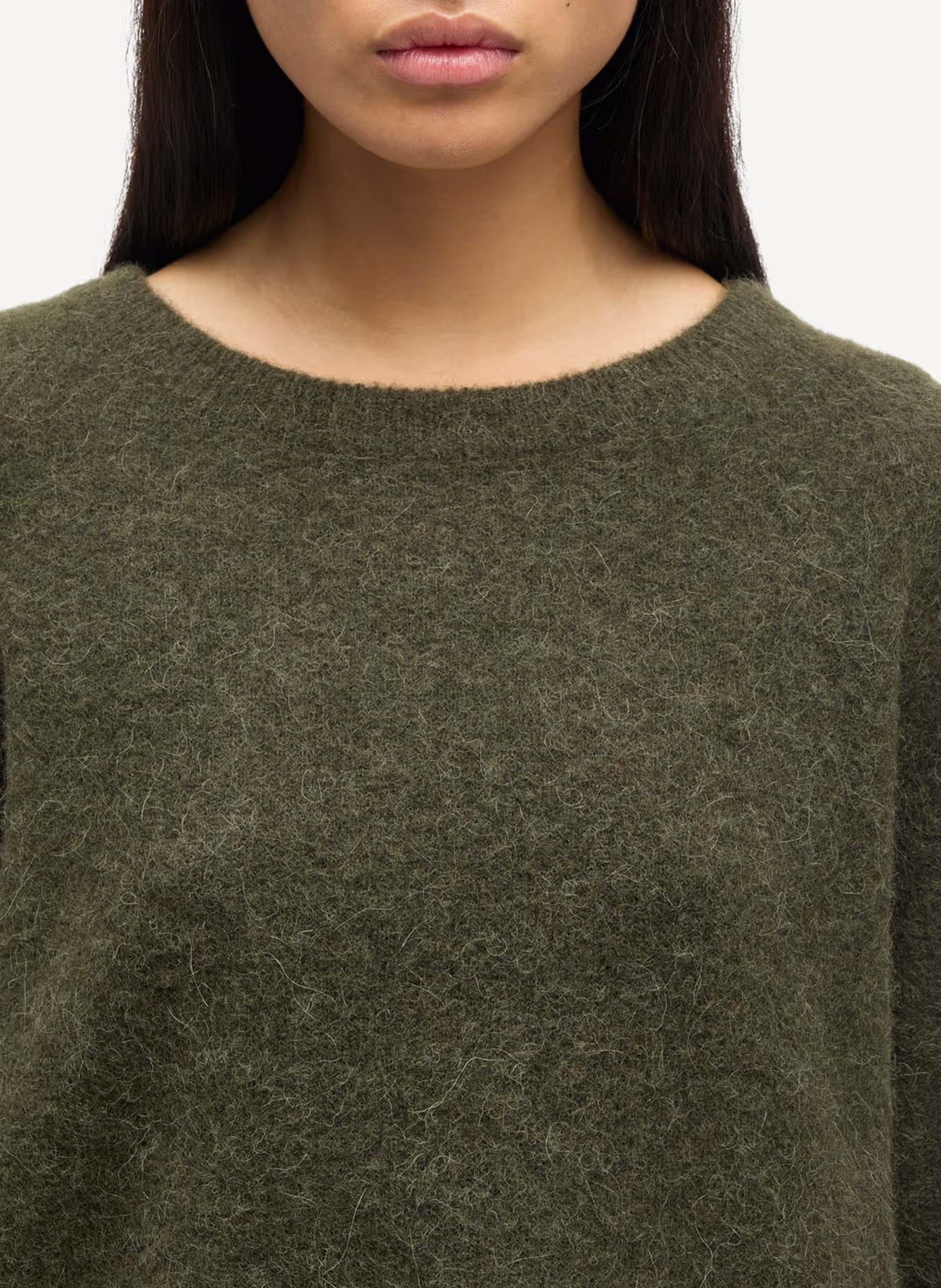 Pull col rond en laine mélangée SAMSOE SAMSOE Vert