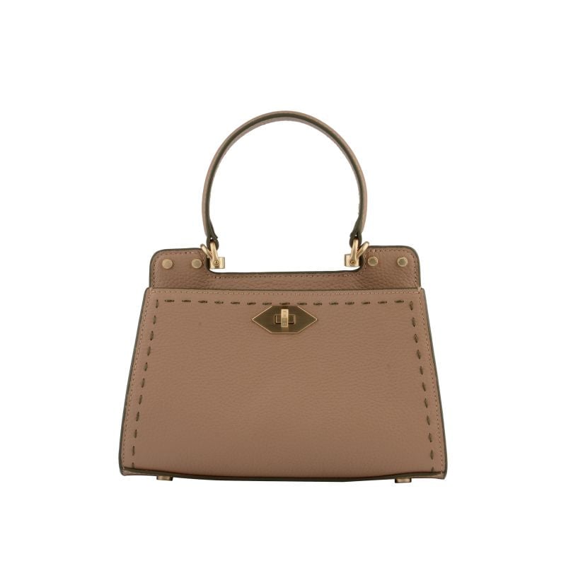 Handbag - cowhide leather POURCHET Brown