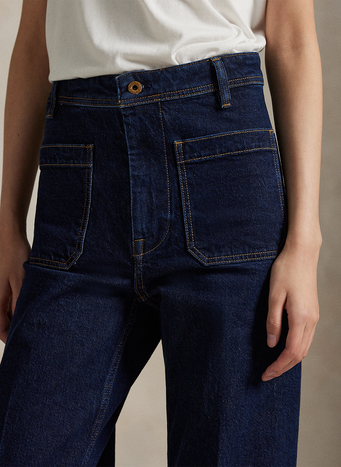 Jean patte d'eph en coton mélangé POLO RALPH LAUREN Bleu