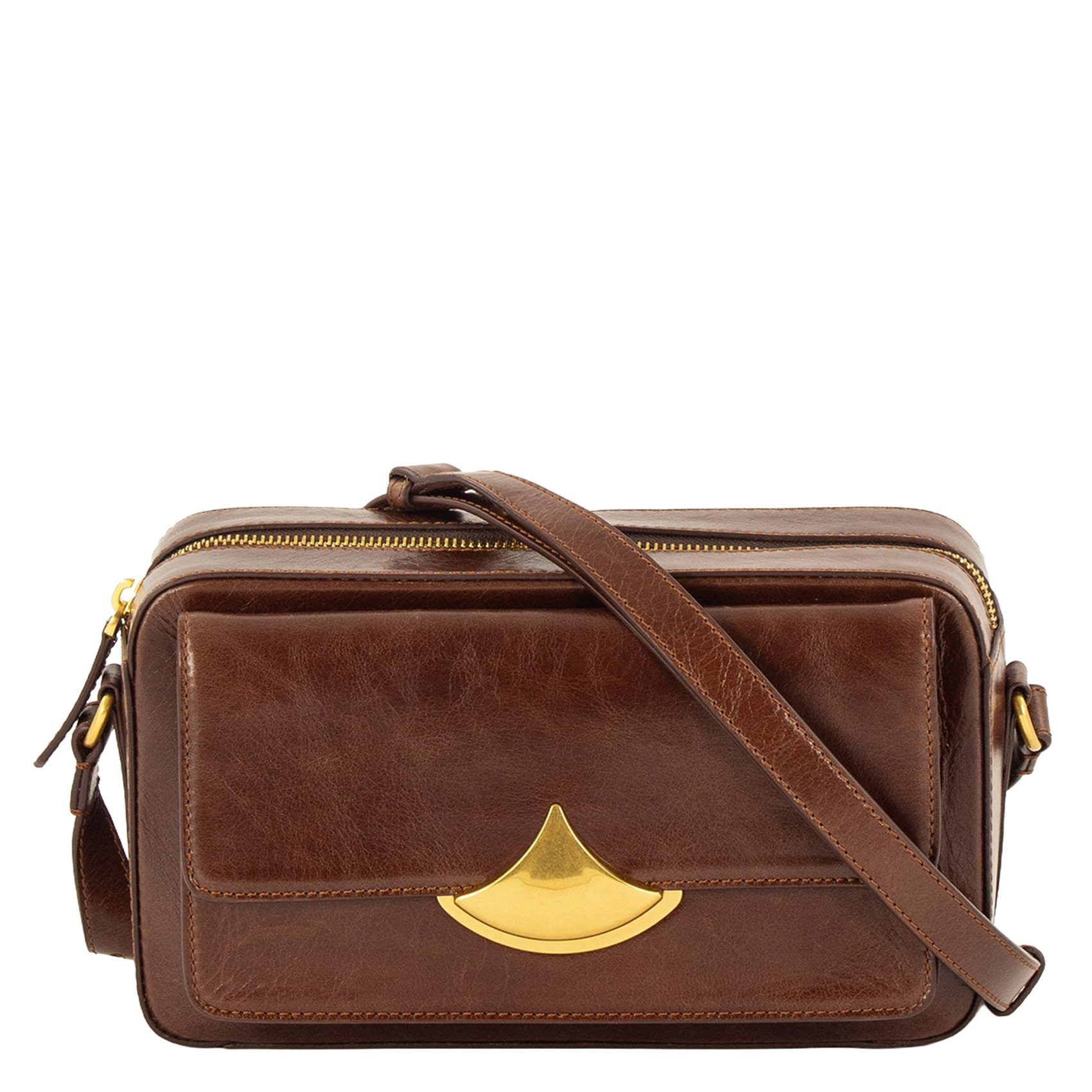 Kameratasche mit Reißverschluss aus Leder SESSUN Braun