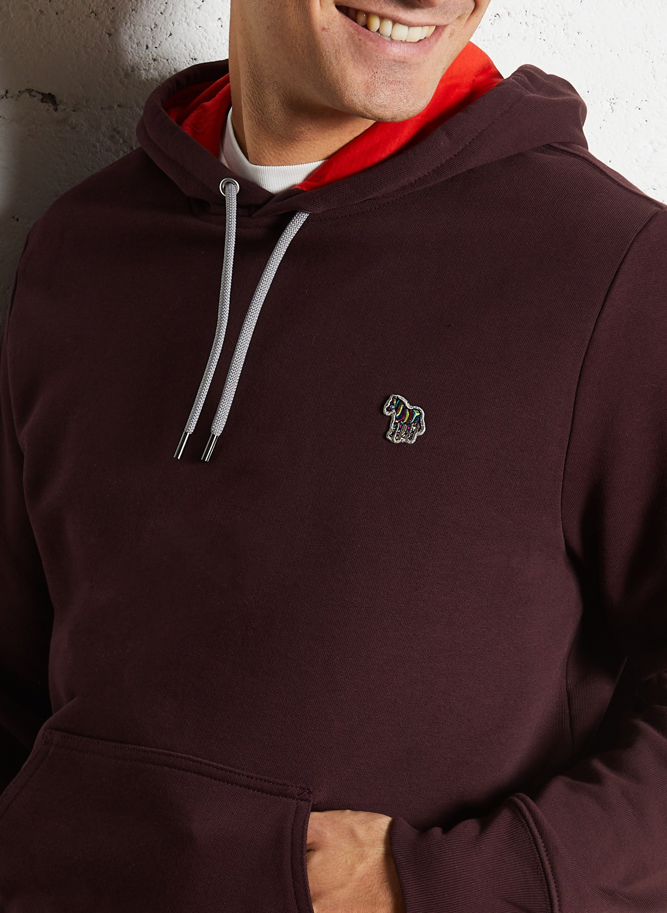 Organic cotton hooded sweatshirt PAUL SMITH Red