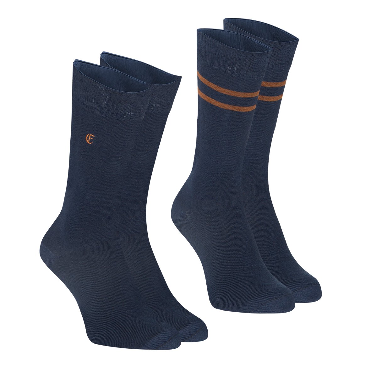 Set of 2 pairs of men's mid-high fancy socks by Eminence EMINENCE Blue