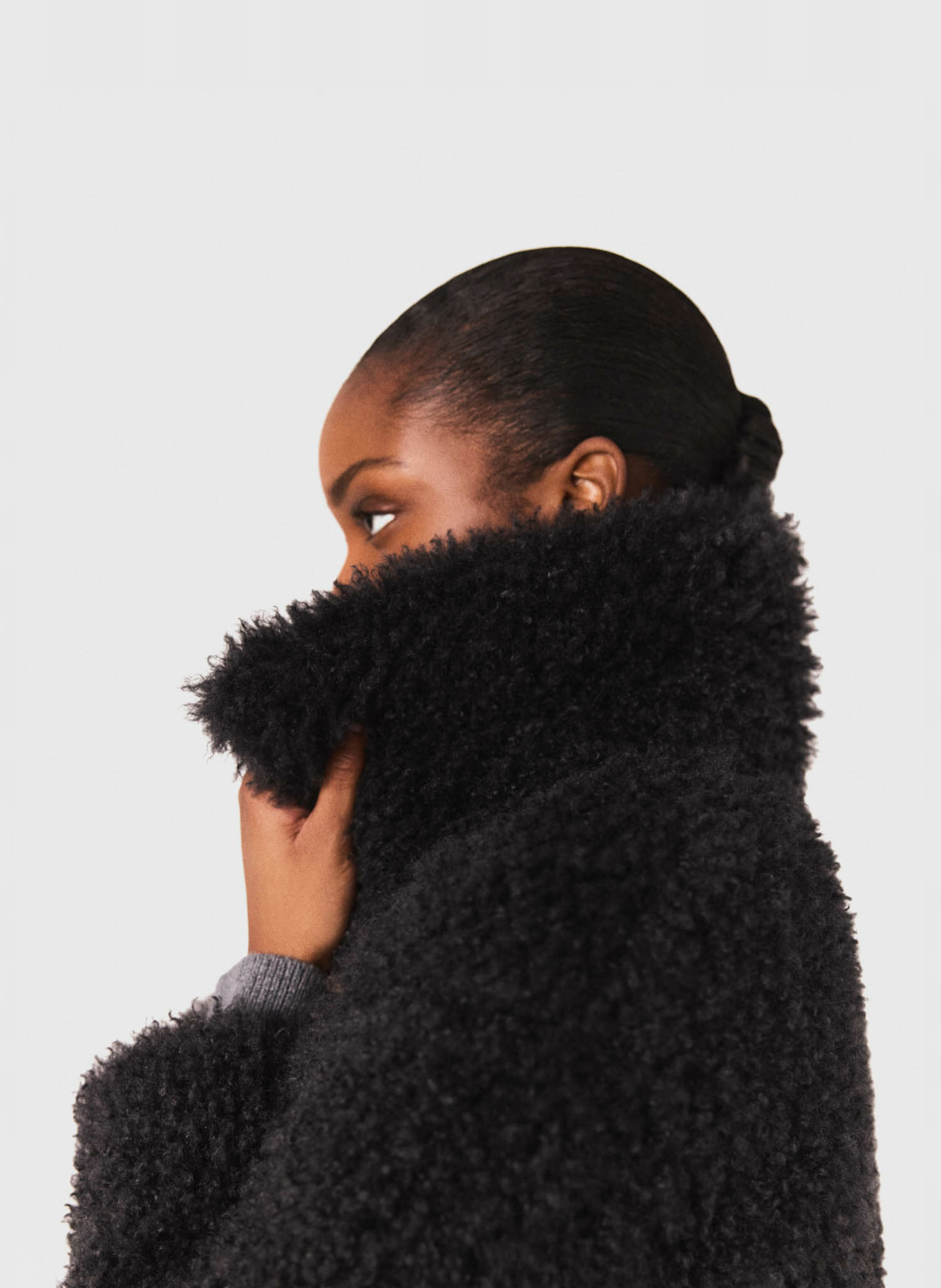 Manteau court droit col classique MAJE Gris