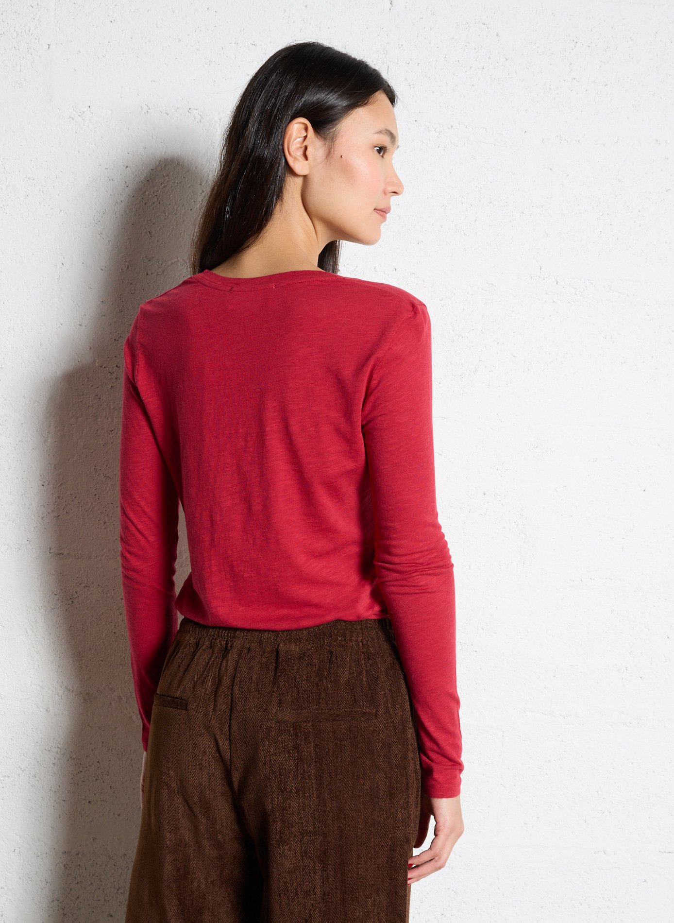 Basic cotton-mix T-shirt AMERICAN VINTAGE Red