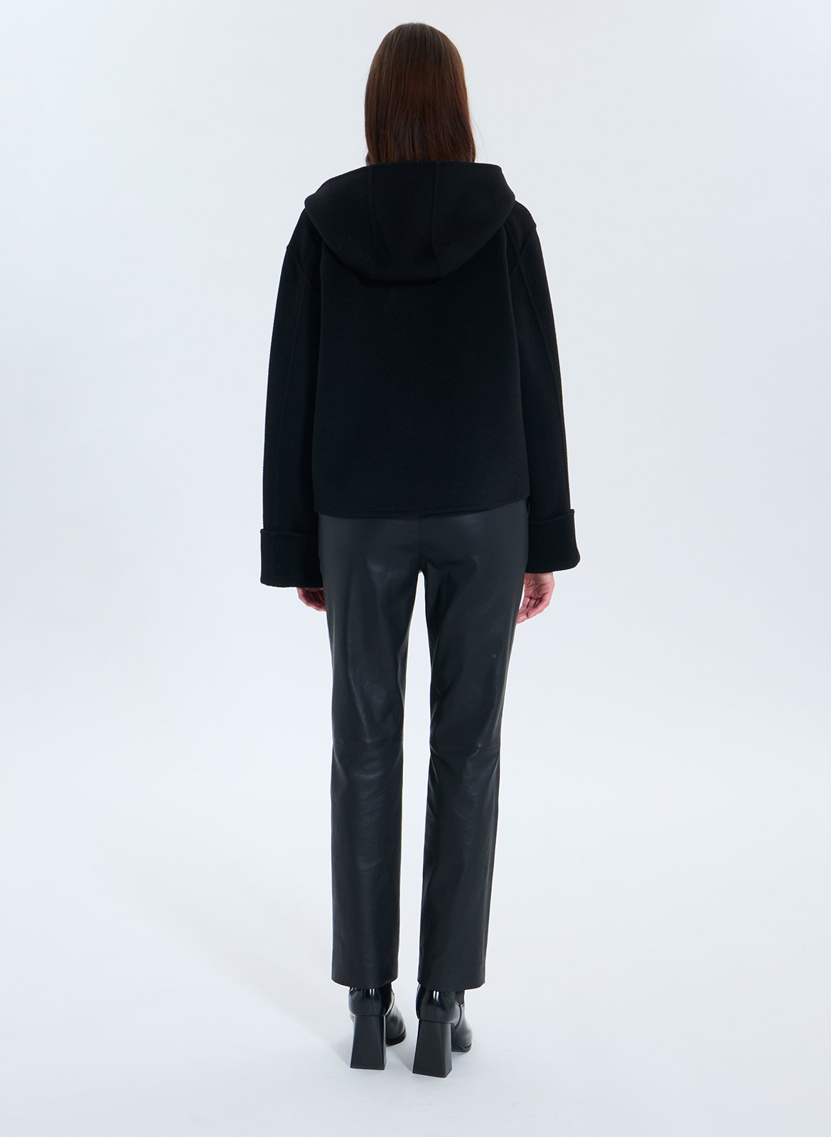 Oversized wool blend hooded jacket ZAPA Black