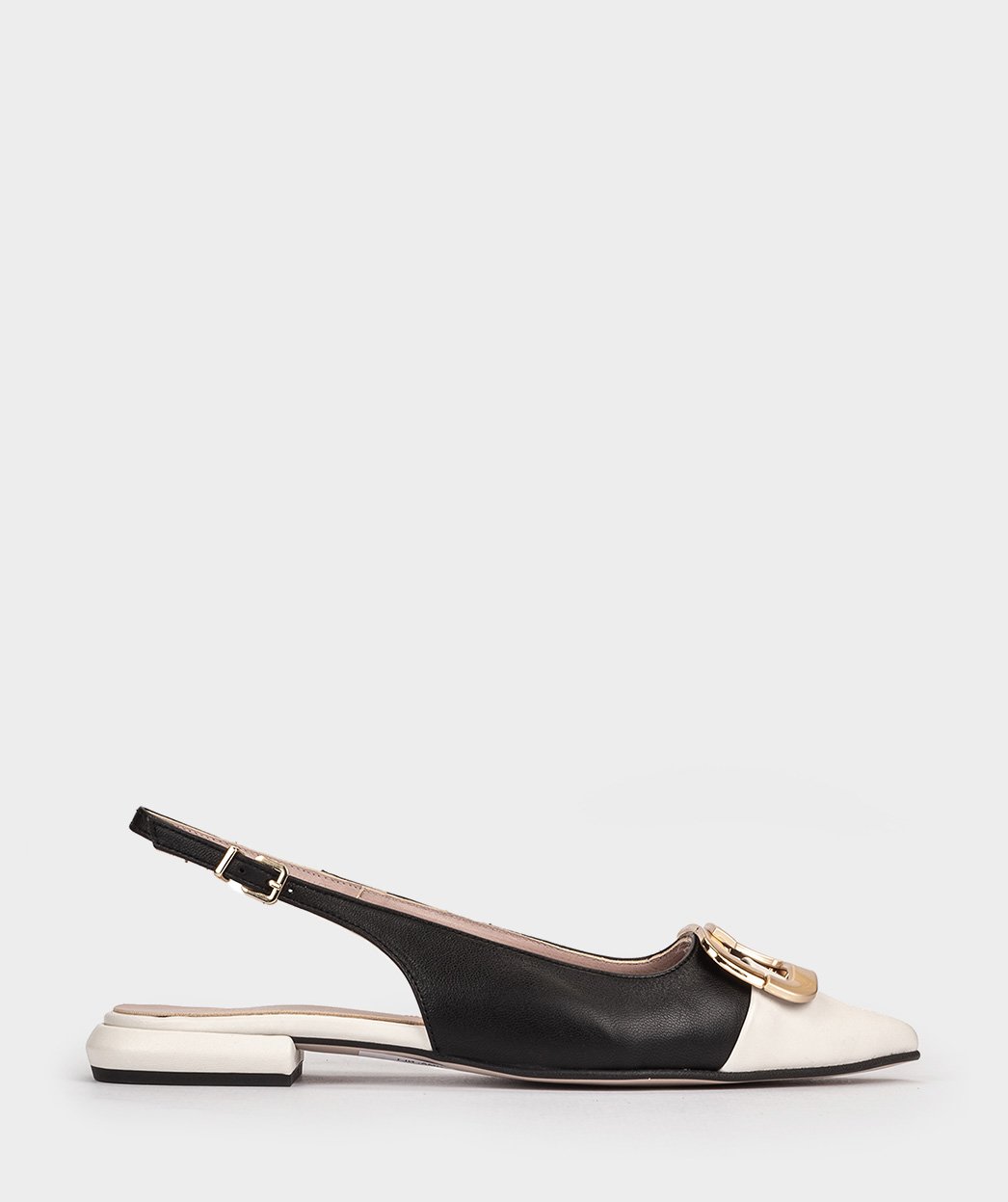 Two-tone leather slingback flats PEDRO MIRALLES Black
