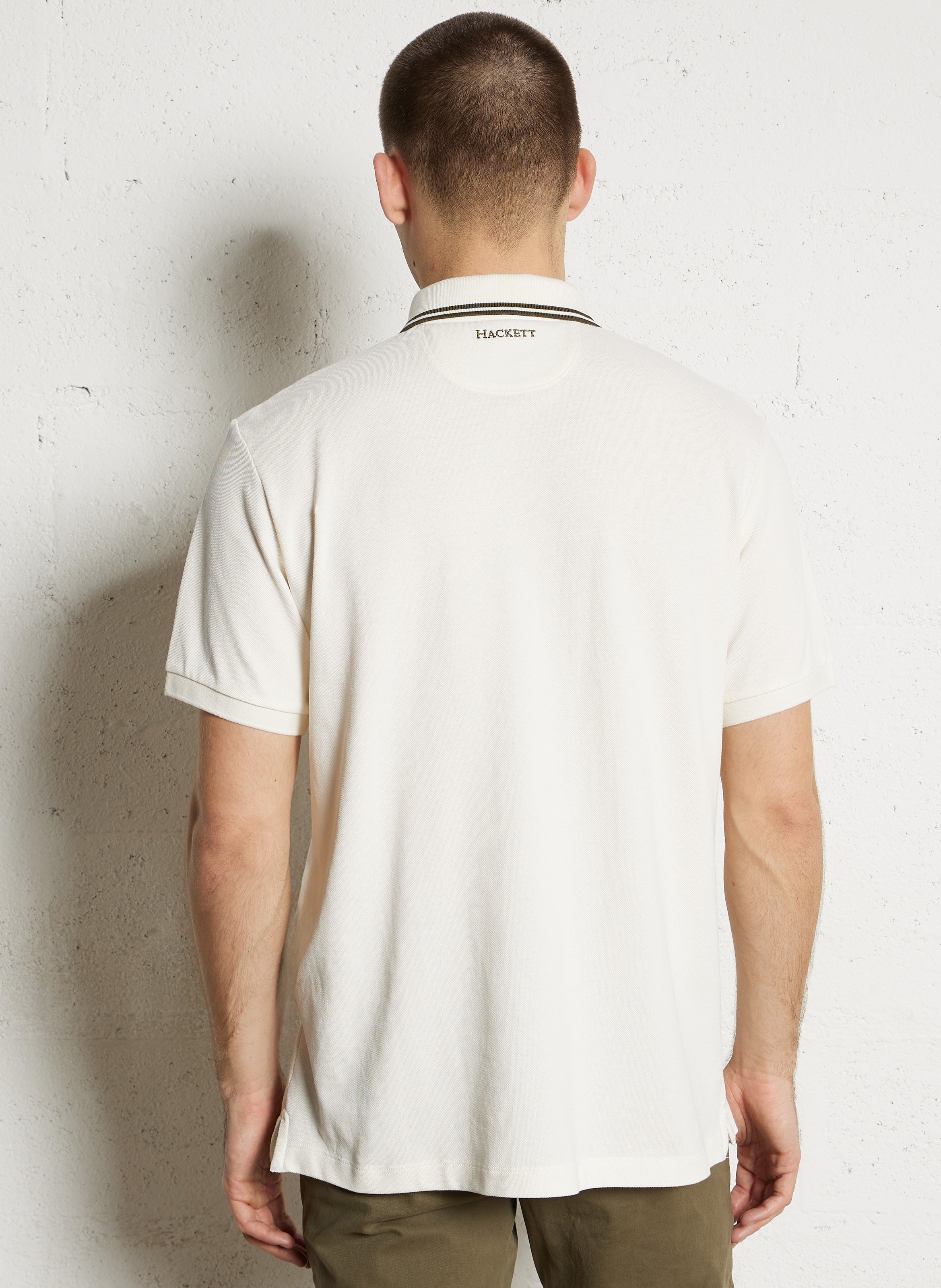 Polo met korte mouwen en logo HACKETT Wit