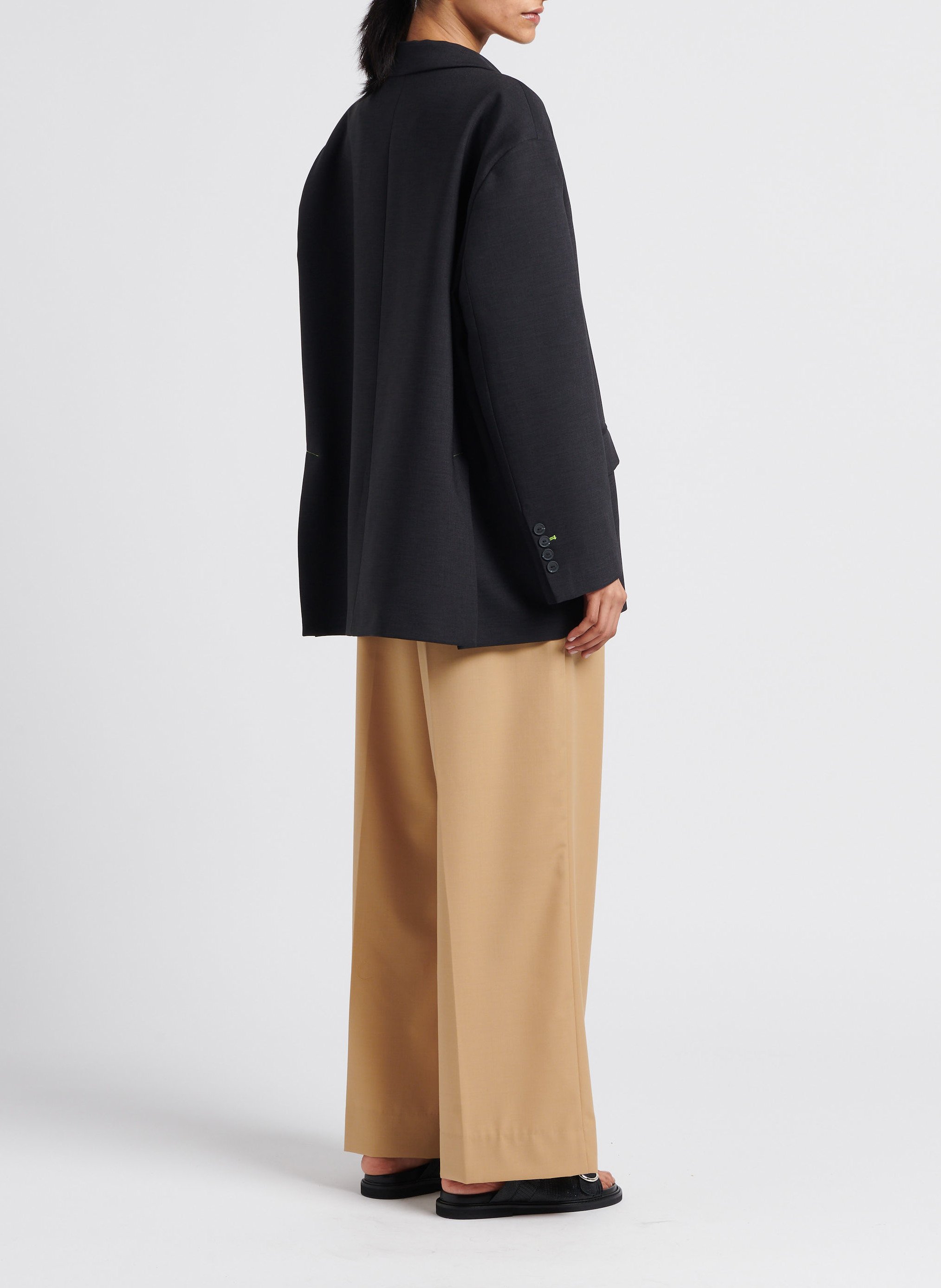 Wijde bandplooibroek SECOND FEMALE Beige