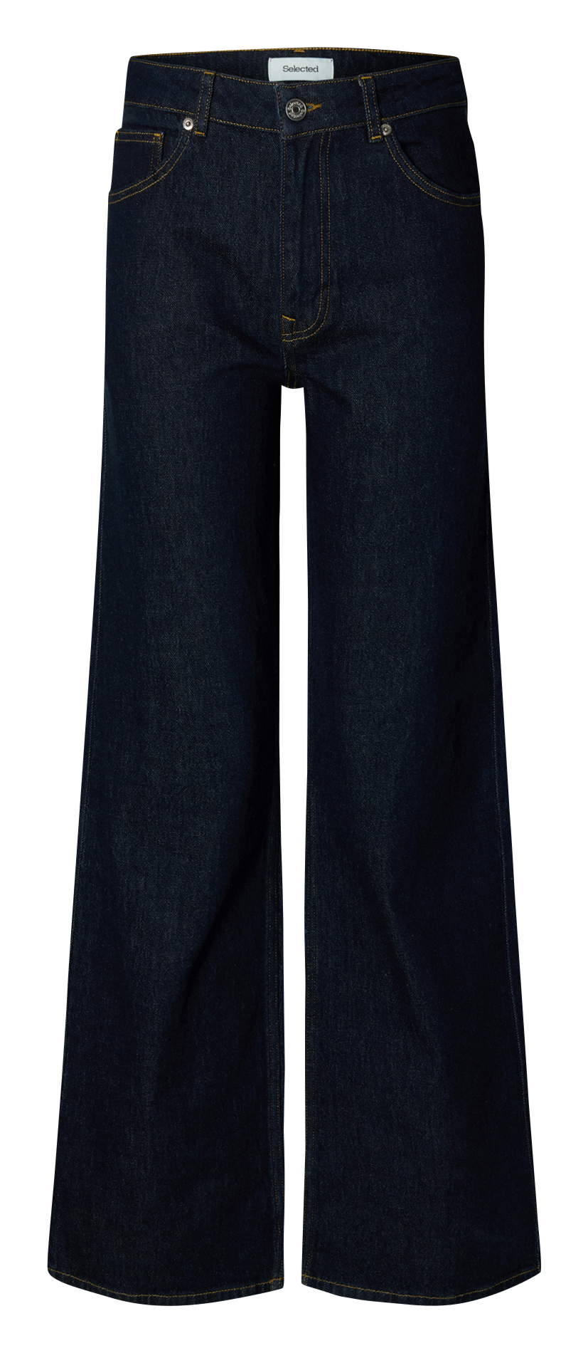 Flared organic cotton blend jeans SELECTED Blue