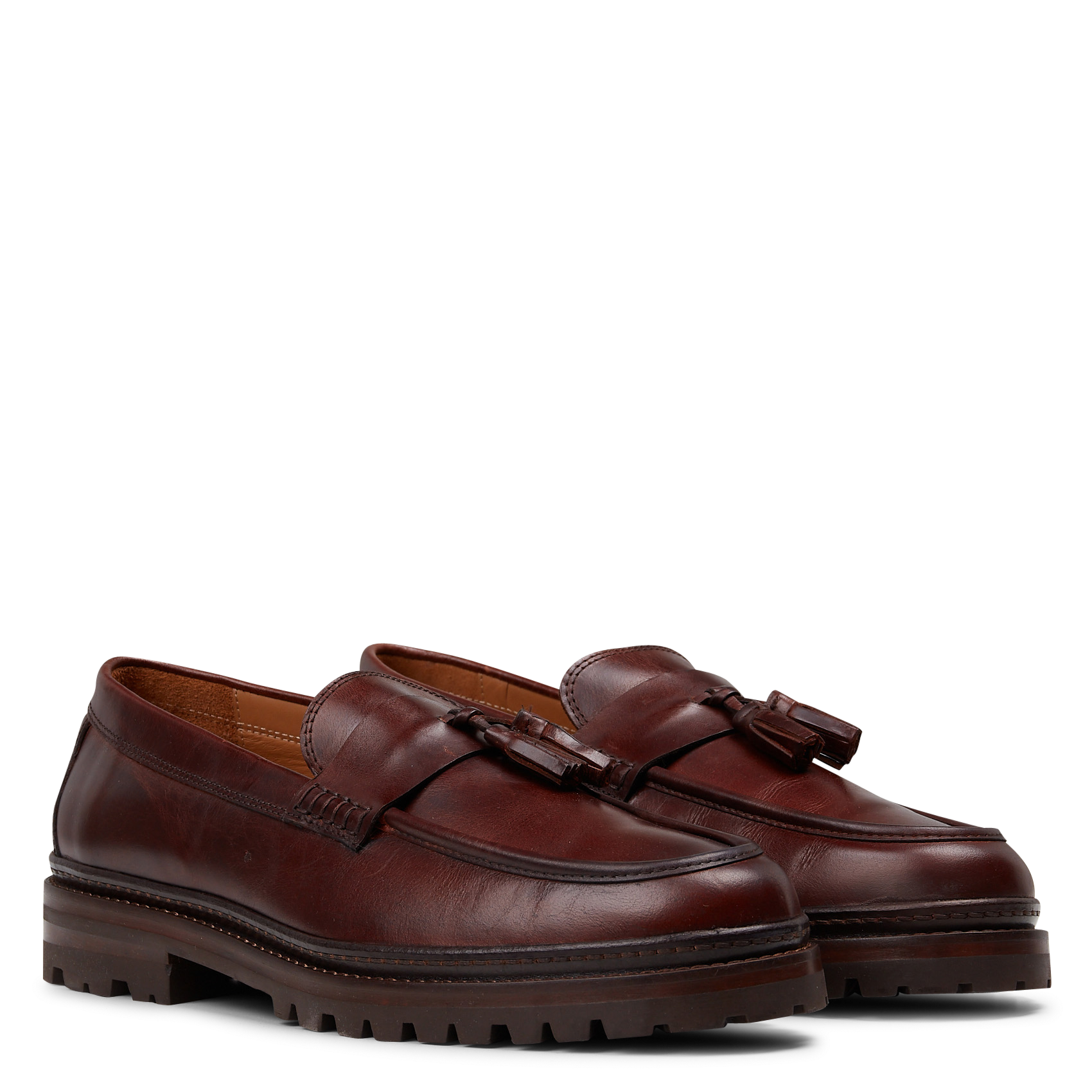 Mocassins à pampilles en cuir BOBBIES Marron