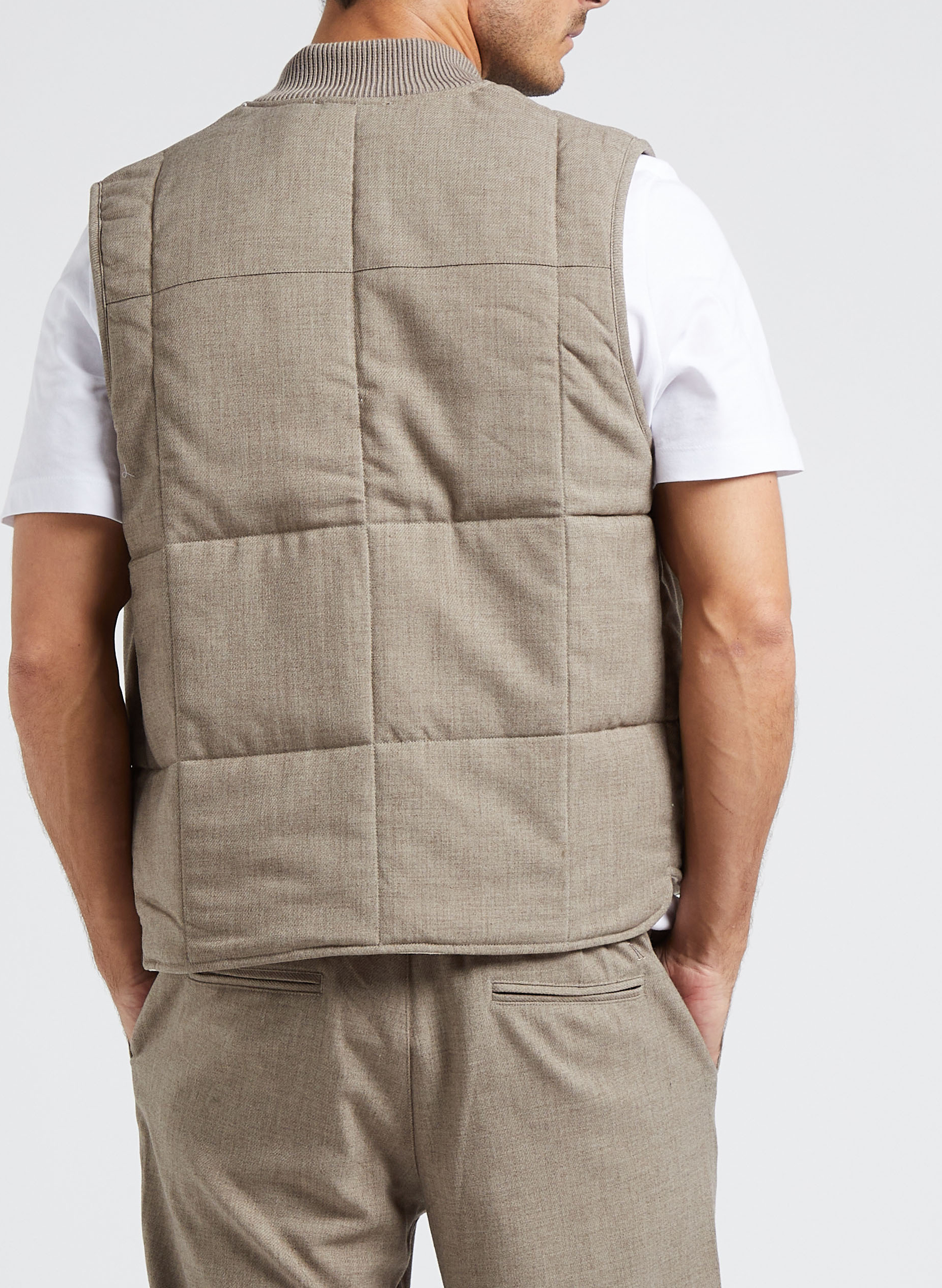 Veste col rond matelassée LES DEUX Beige