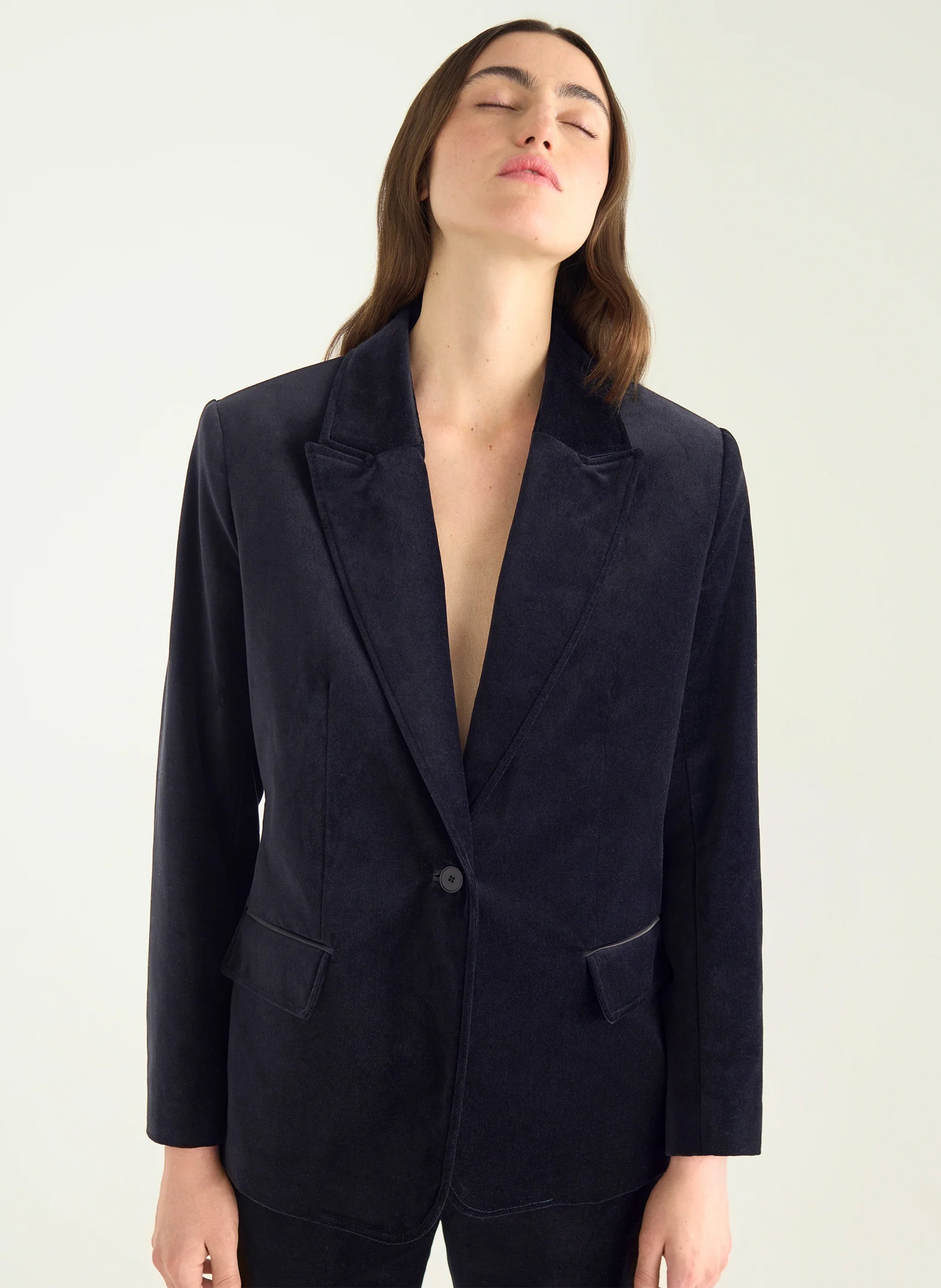 Cotton blazer ACOTE Black