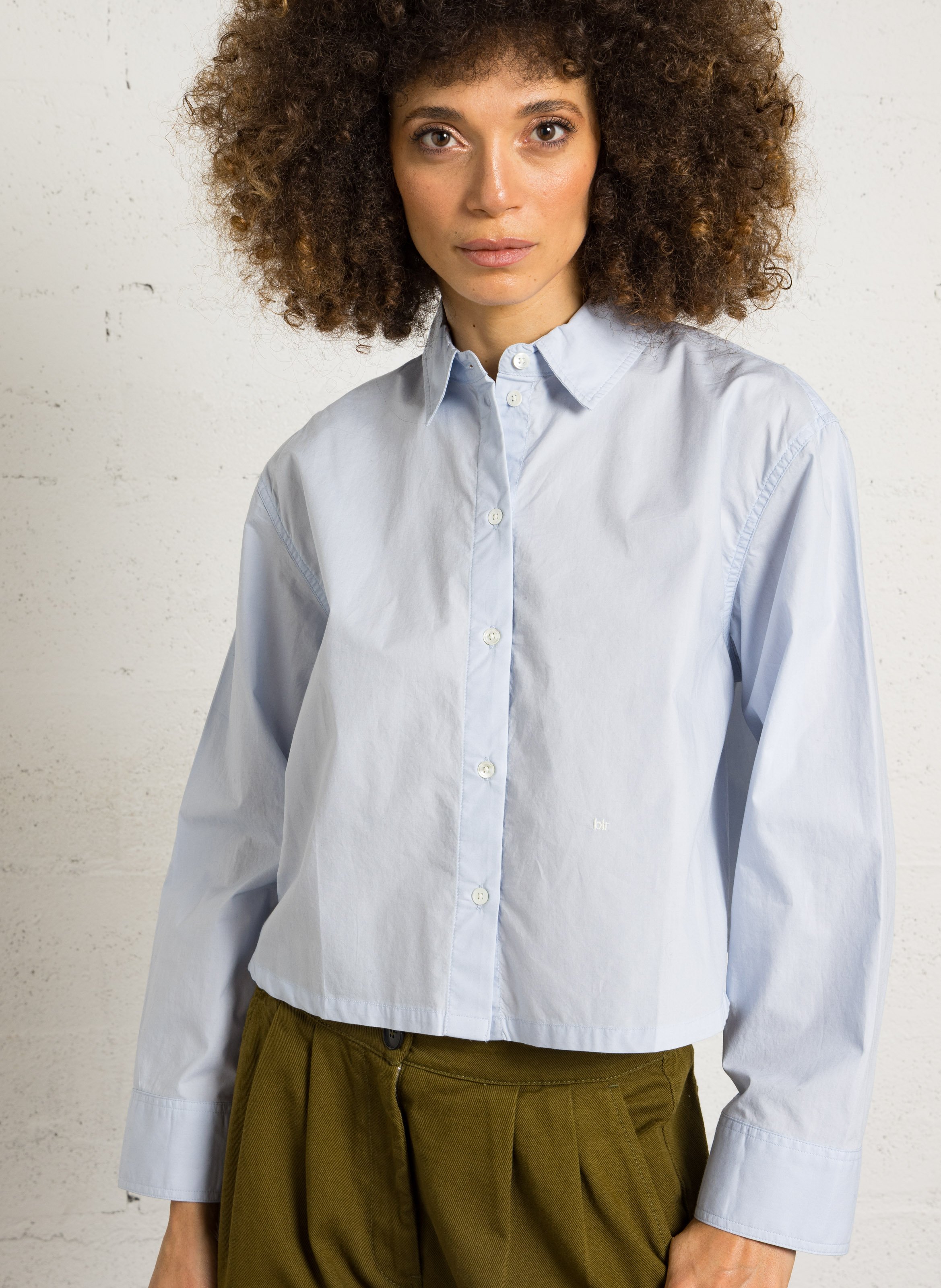 Loose-fit cotton shirt with classic collar BELLEROSE Blue