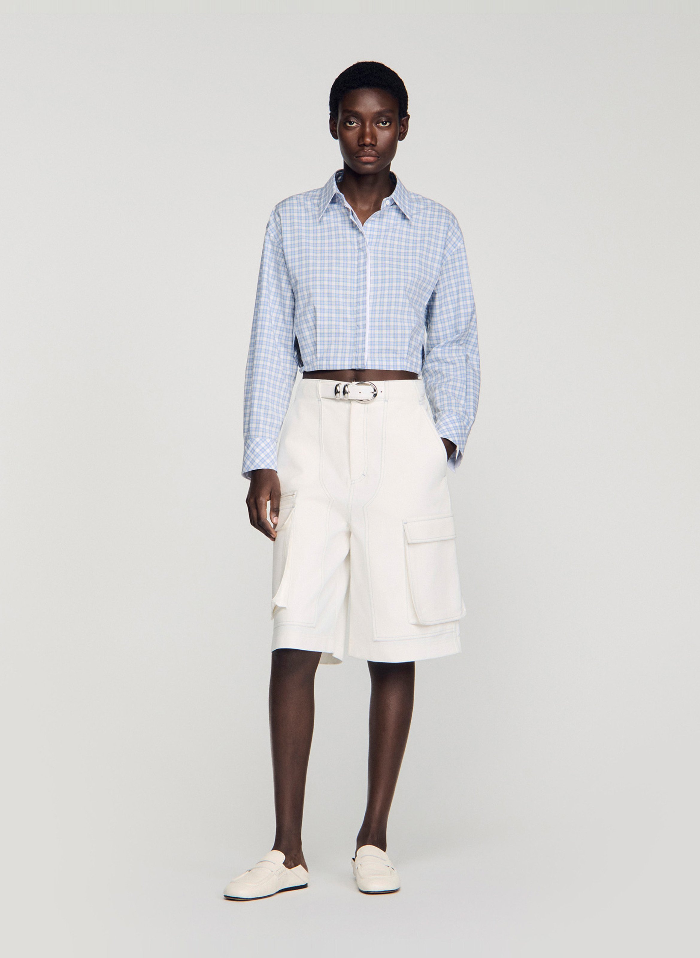 Bermuda en coton SANDRO Blanc