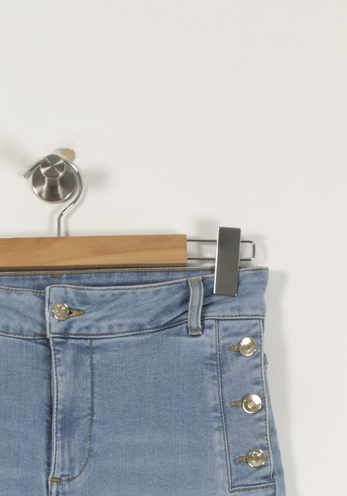 Cropped slim jeans with studs LIU JO - SECONDE MAIN Blue