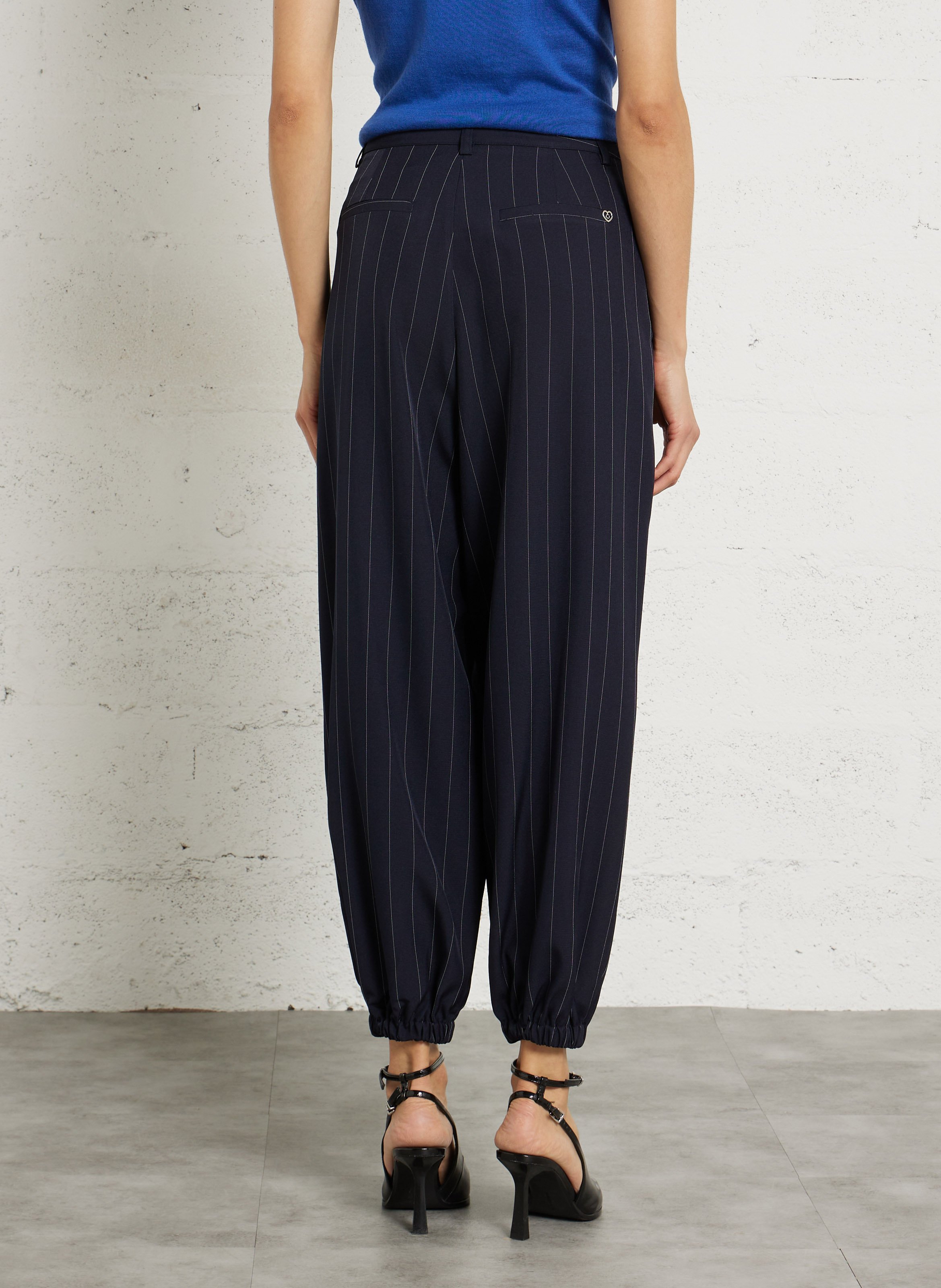 Pantalon droit rayé PLEASE Blue