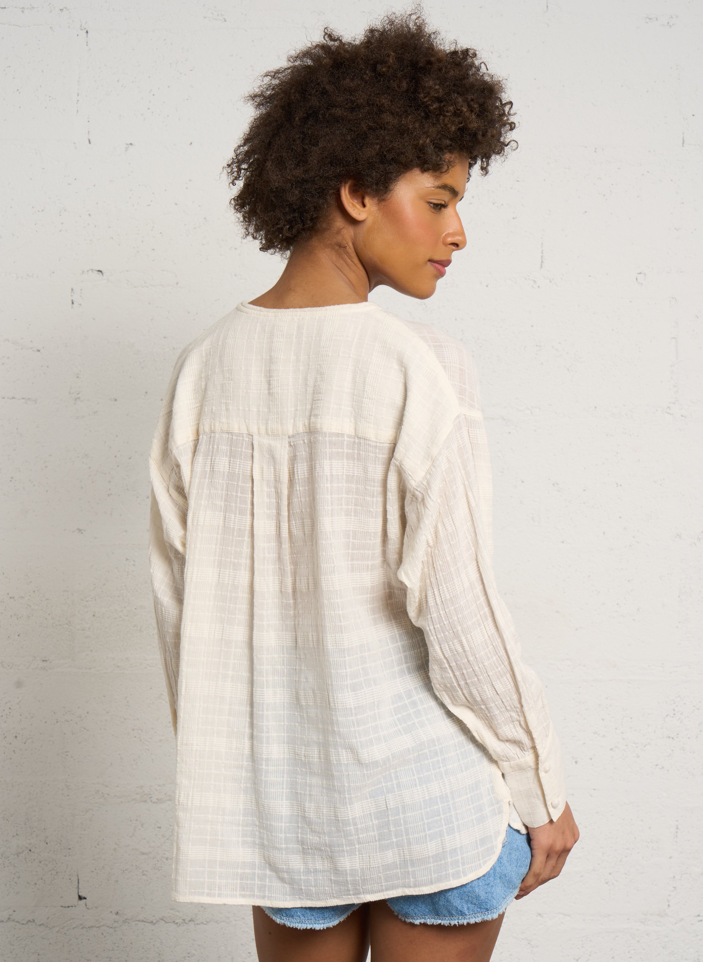 Cotton tunic collar blouse HOD PARIS Beige