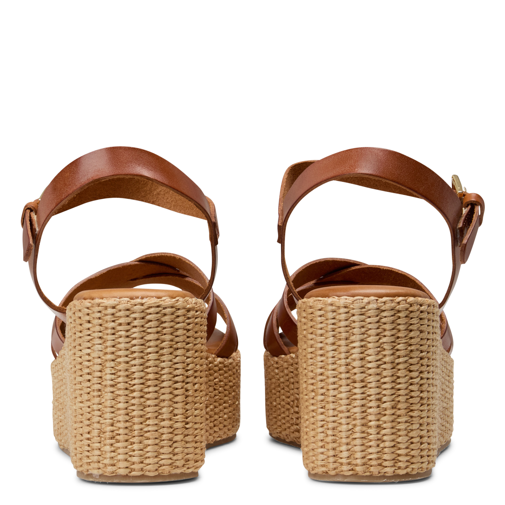 Fabia leather wedge sandals MELLOW YELLOW Brown