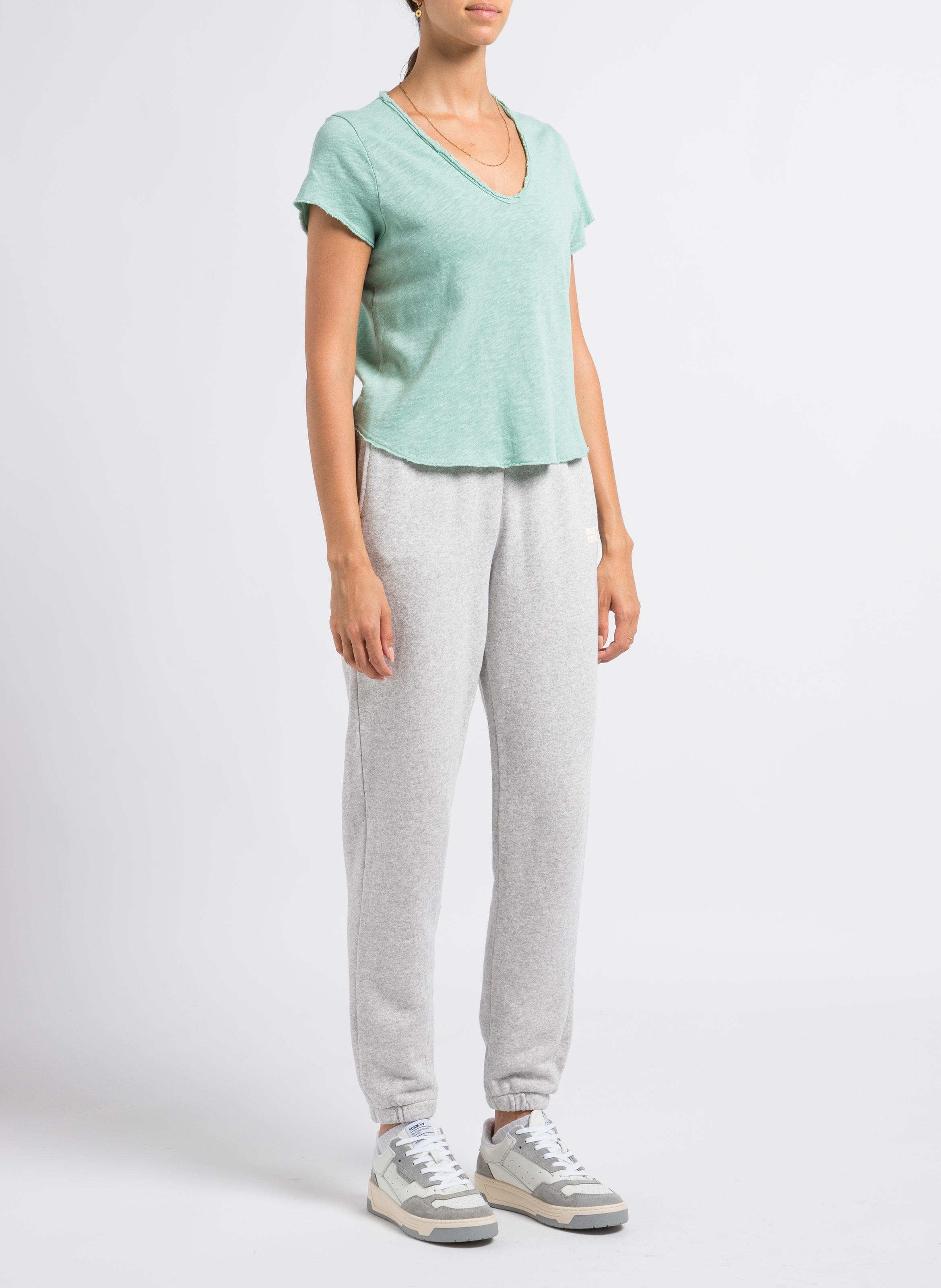 Katoenen joggingbroek met hoge taille AMERICAN VINTAGE Grijs