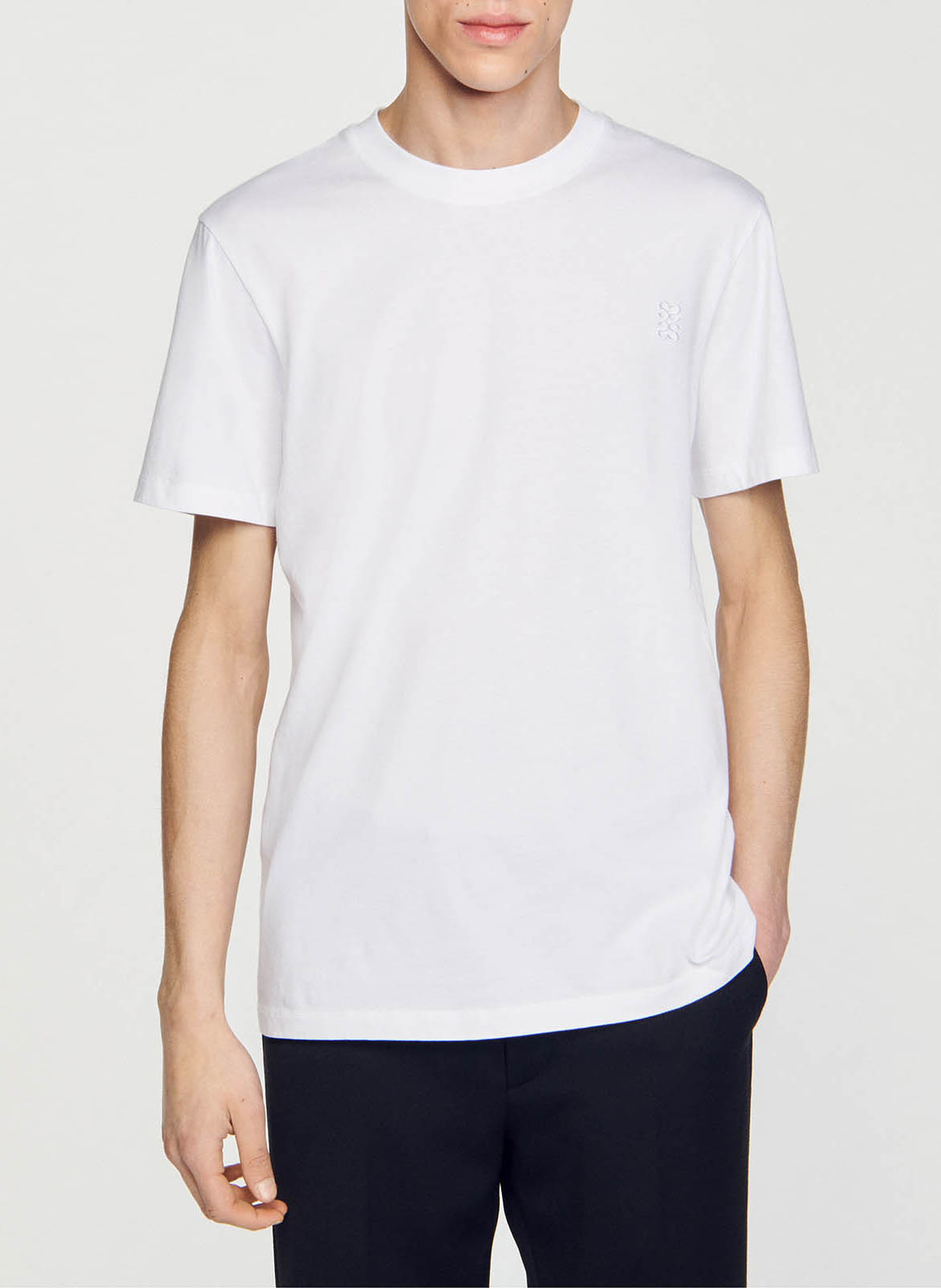 Tee-shirt col rond en coton SANDRO