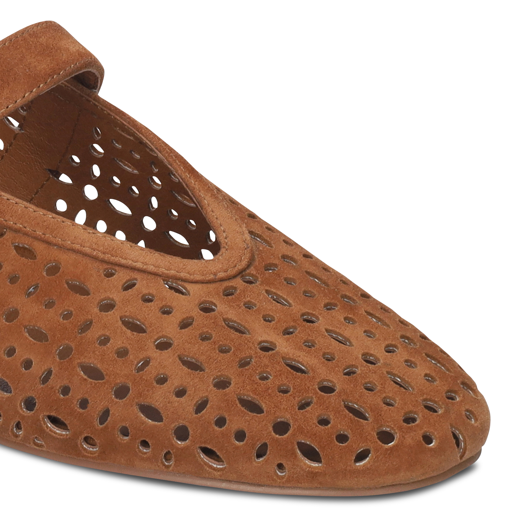 Perforated leather ballet flats BIBI LOU Brown