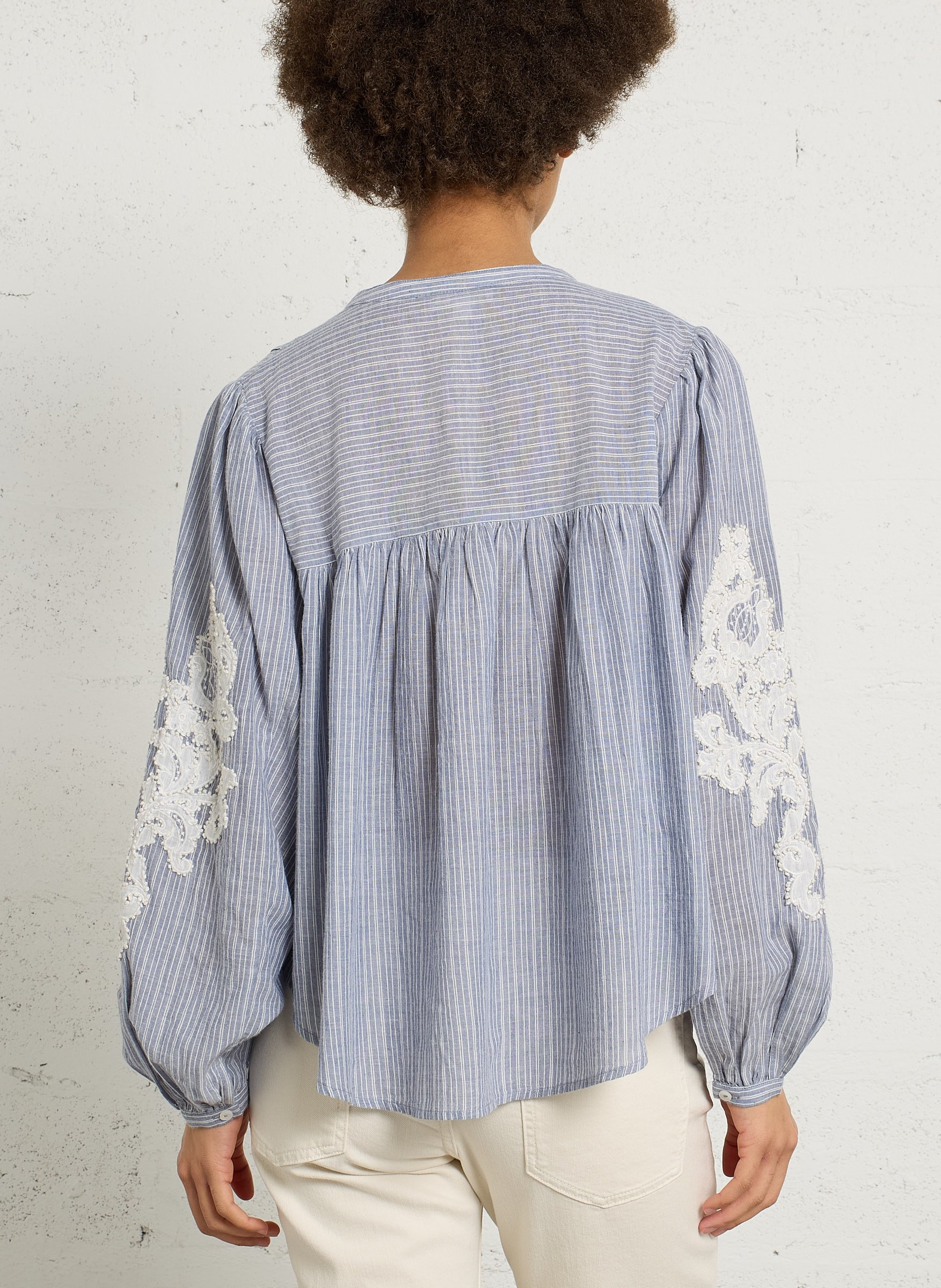 Blouse col rond en coton bio LOUISE MISHA Bleu