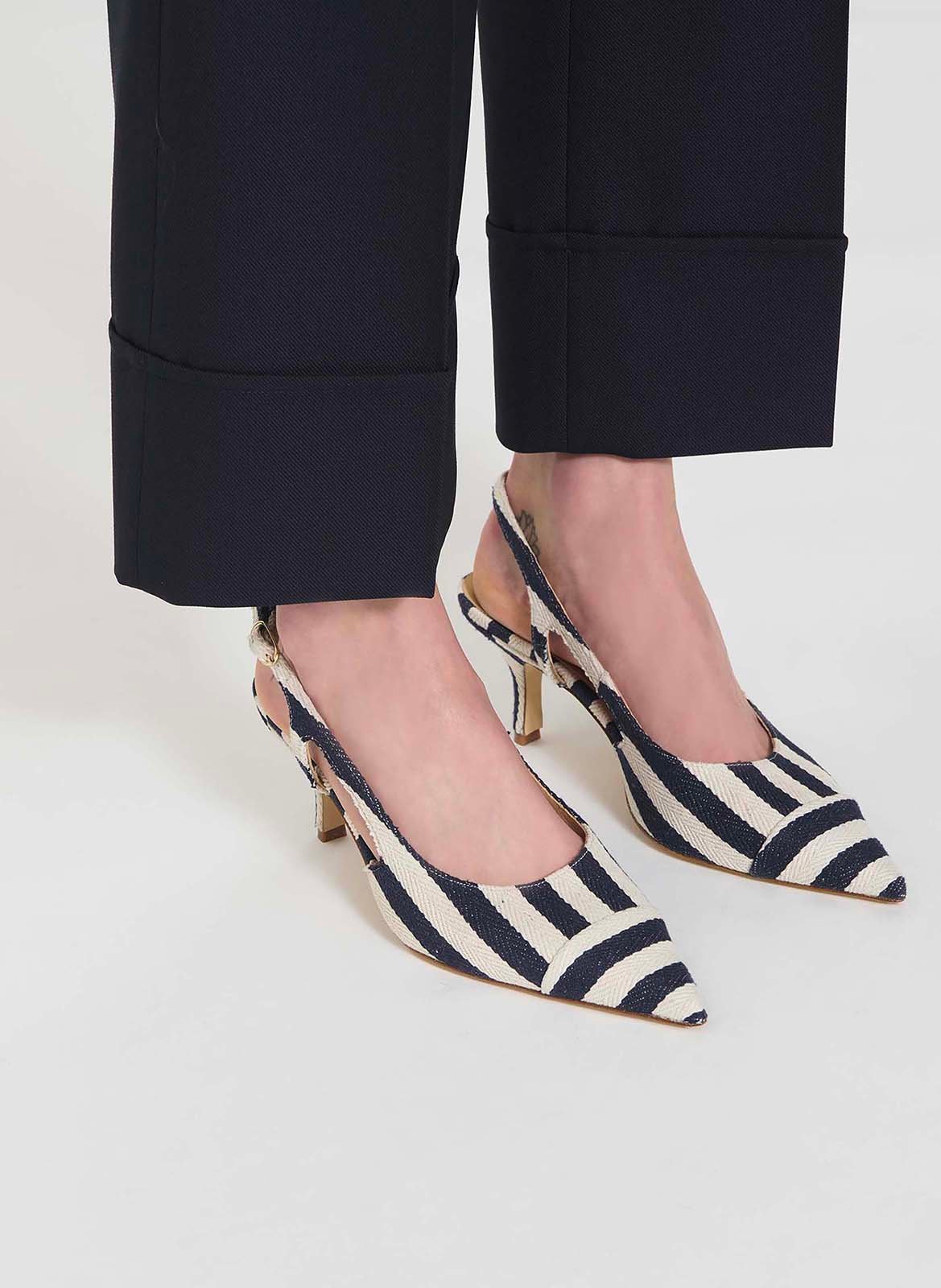 Pantalon tailleur évasée 7/8 ème TARA JARMON Bleu