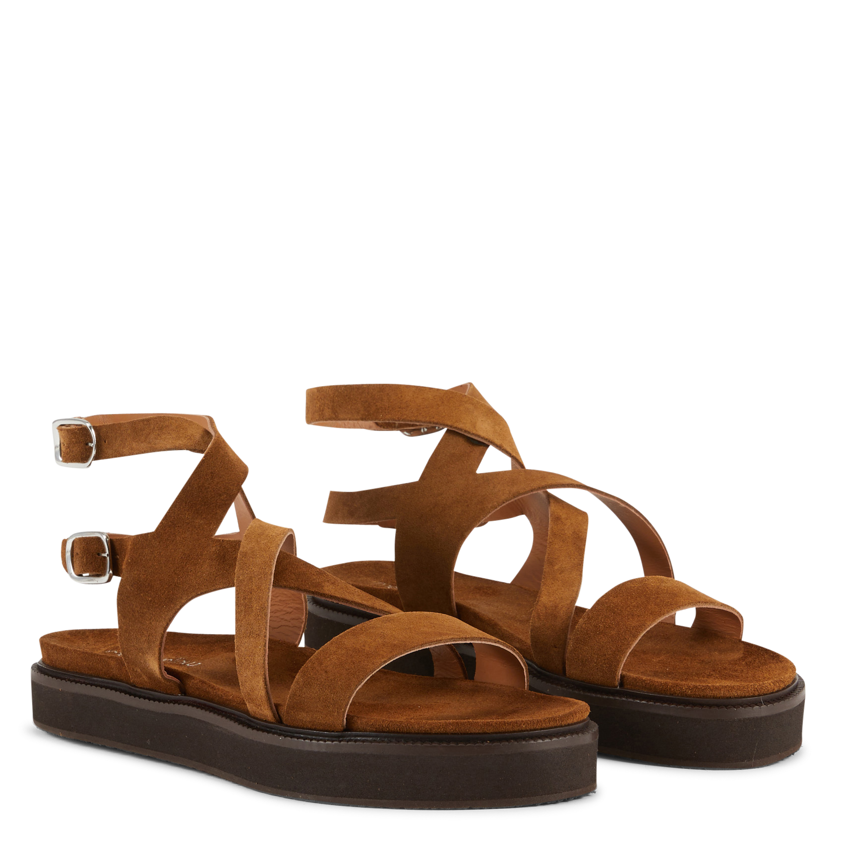 Sandales compensées en cuir MELLOW YELLOW Marron