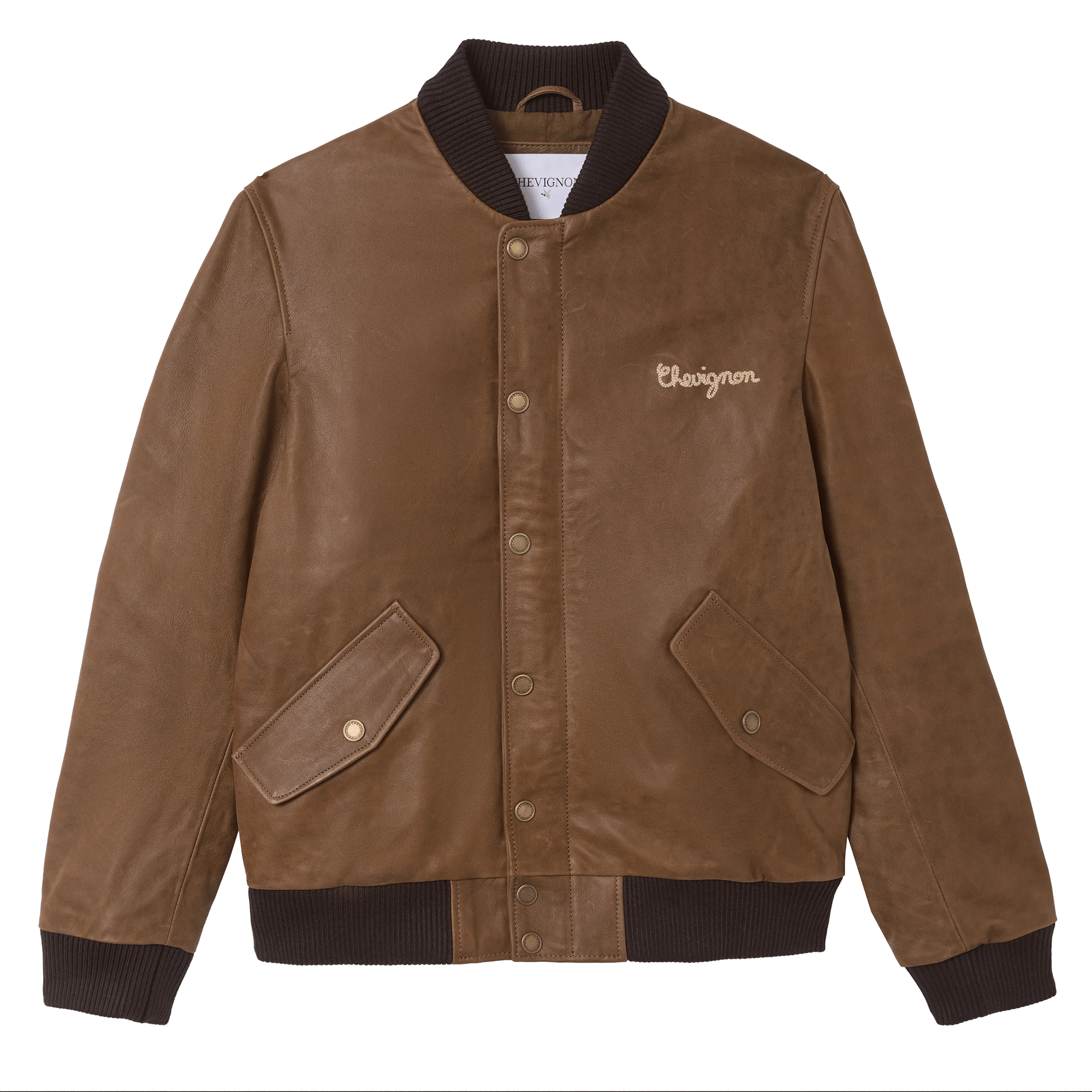 Oversize jacket with varsity collar CHEVIGNON Brown
