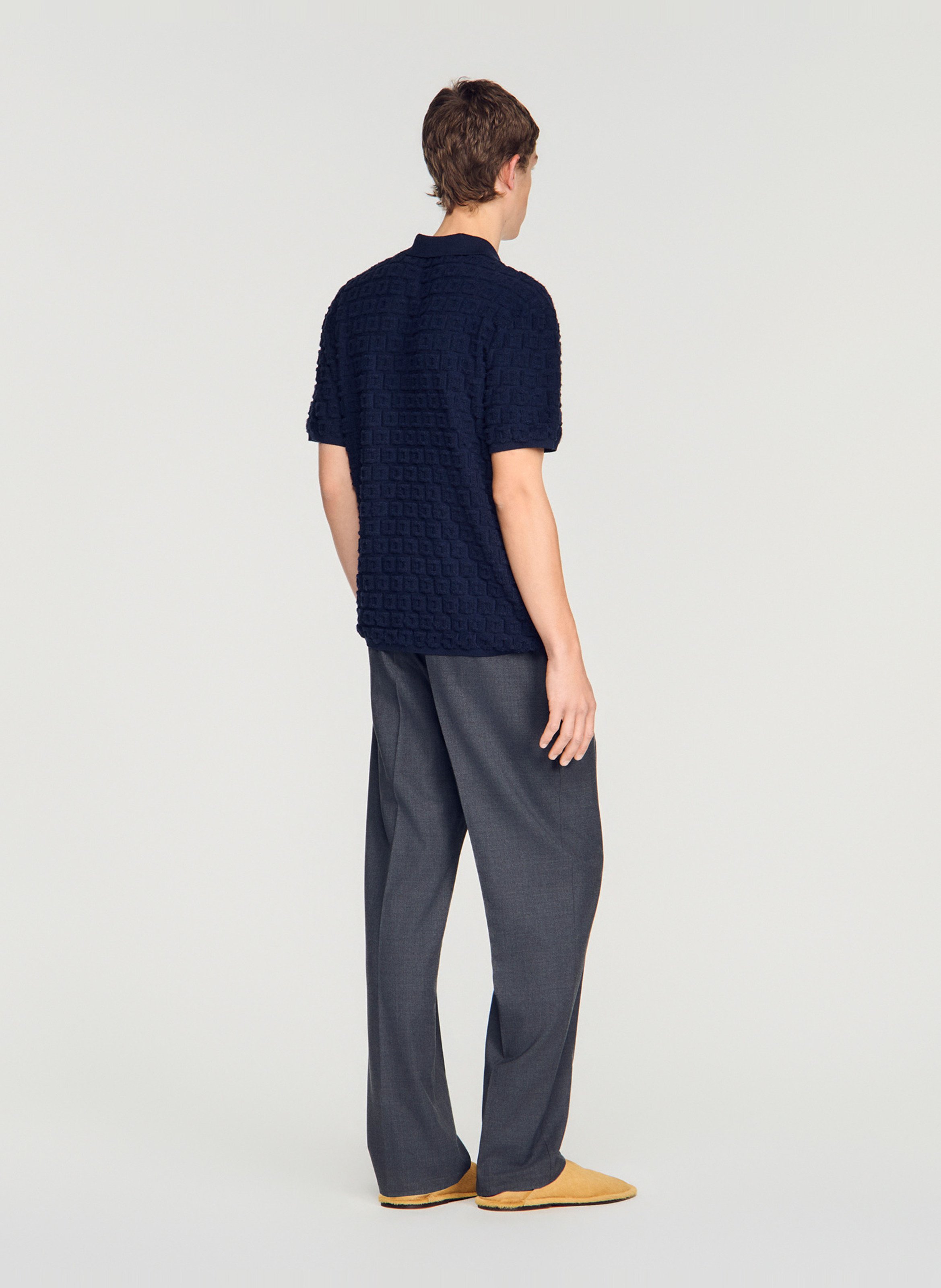 Recht vest met klassieke kraag SANDRO Blauw