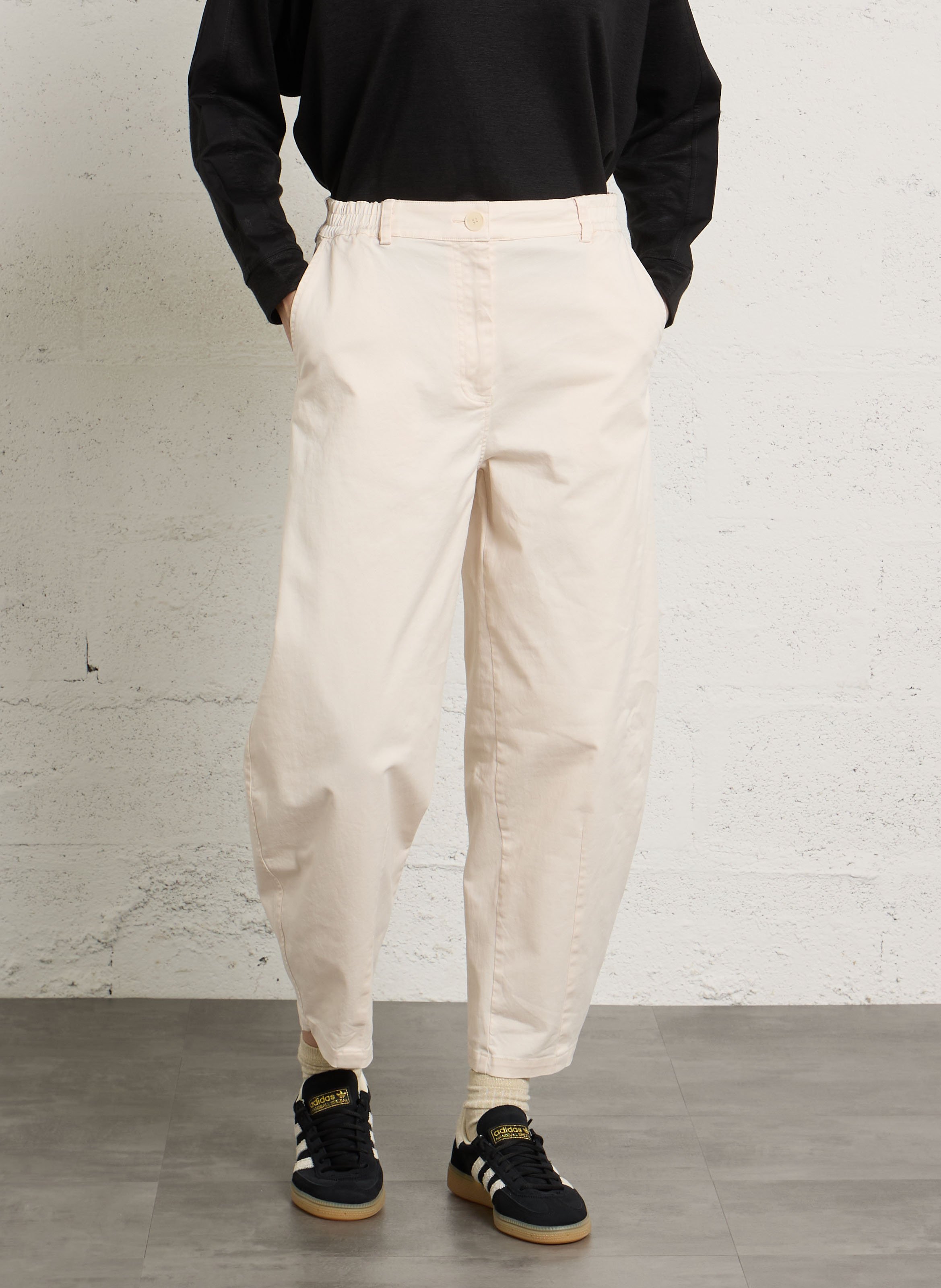 Pantalón de algodón mezclado recto RUE DE TOKYO Beige