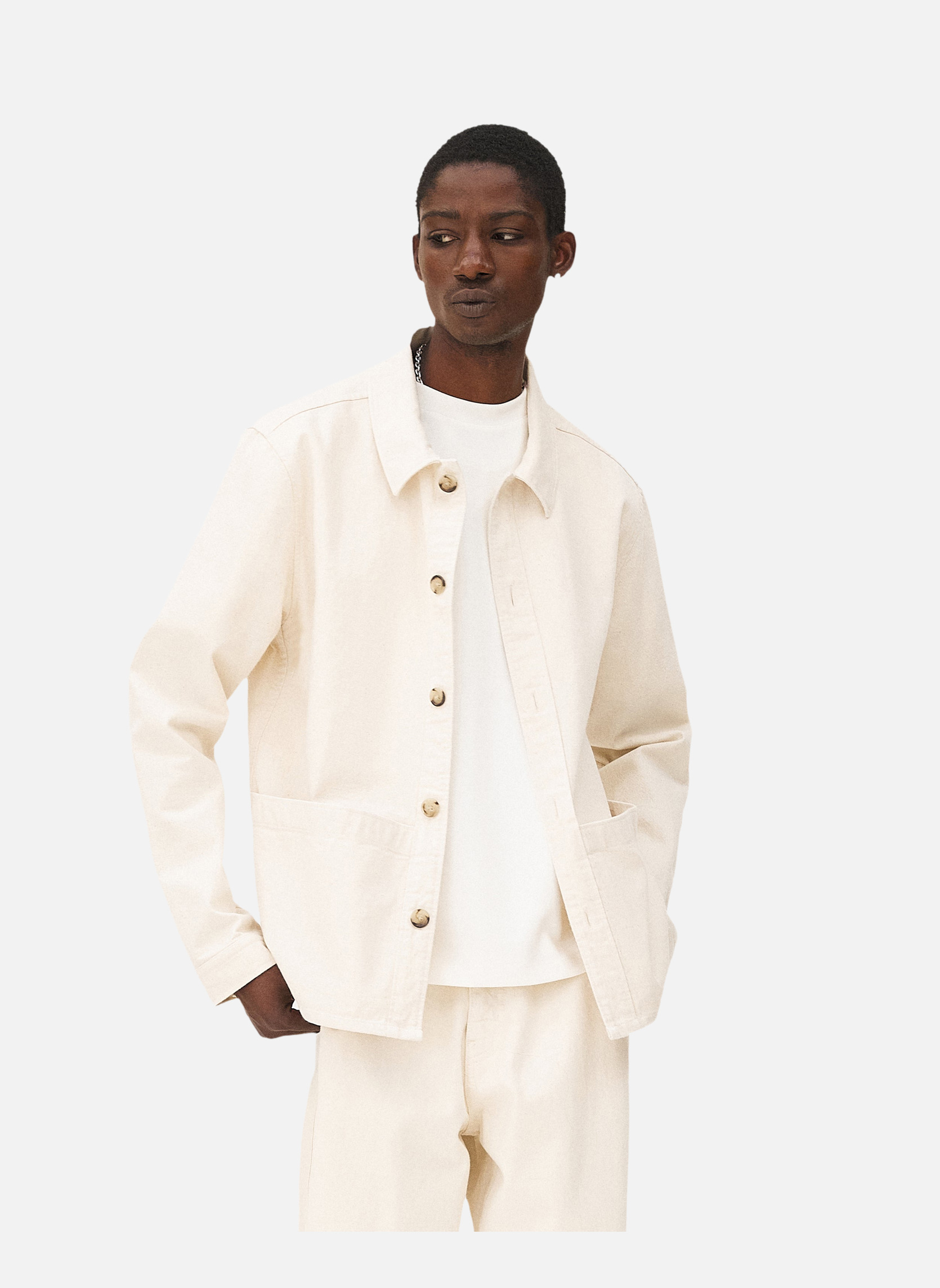 Painter overshirt in ecru color Noyoco Red
