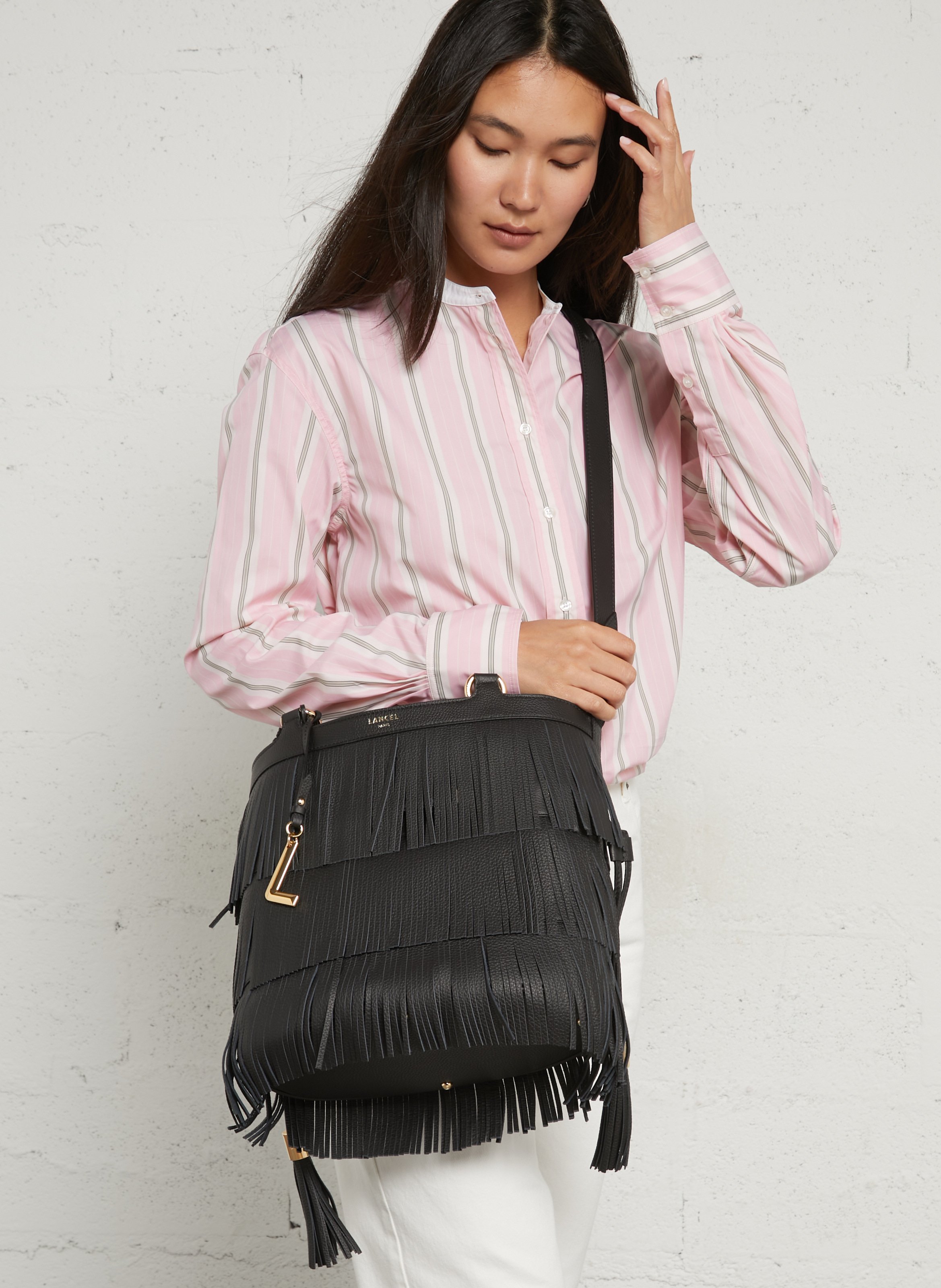 Beuteltasche aus Leder LANCEL Schwarz