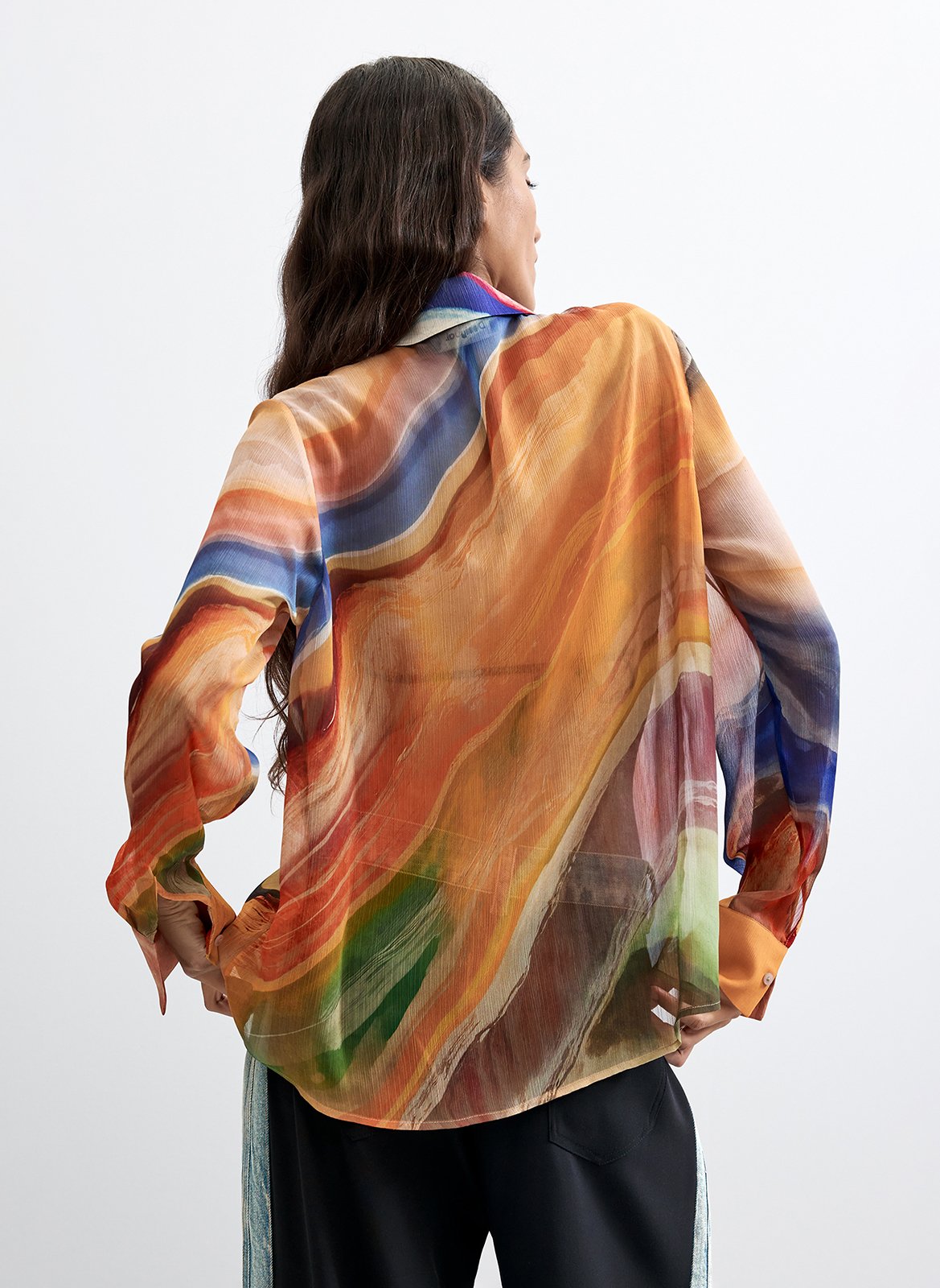 Straight printed fluid shirt DESIGUAL Multicolored