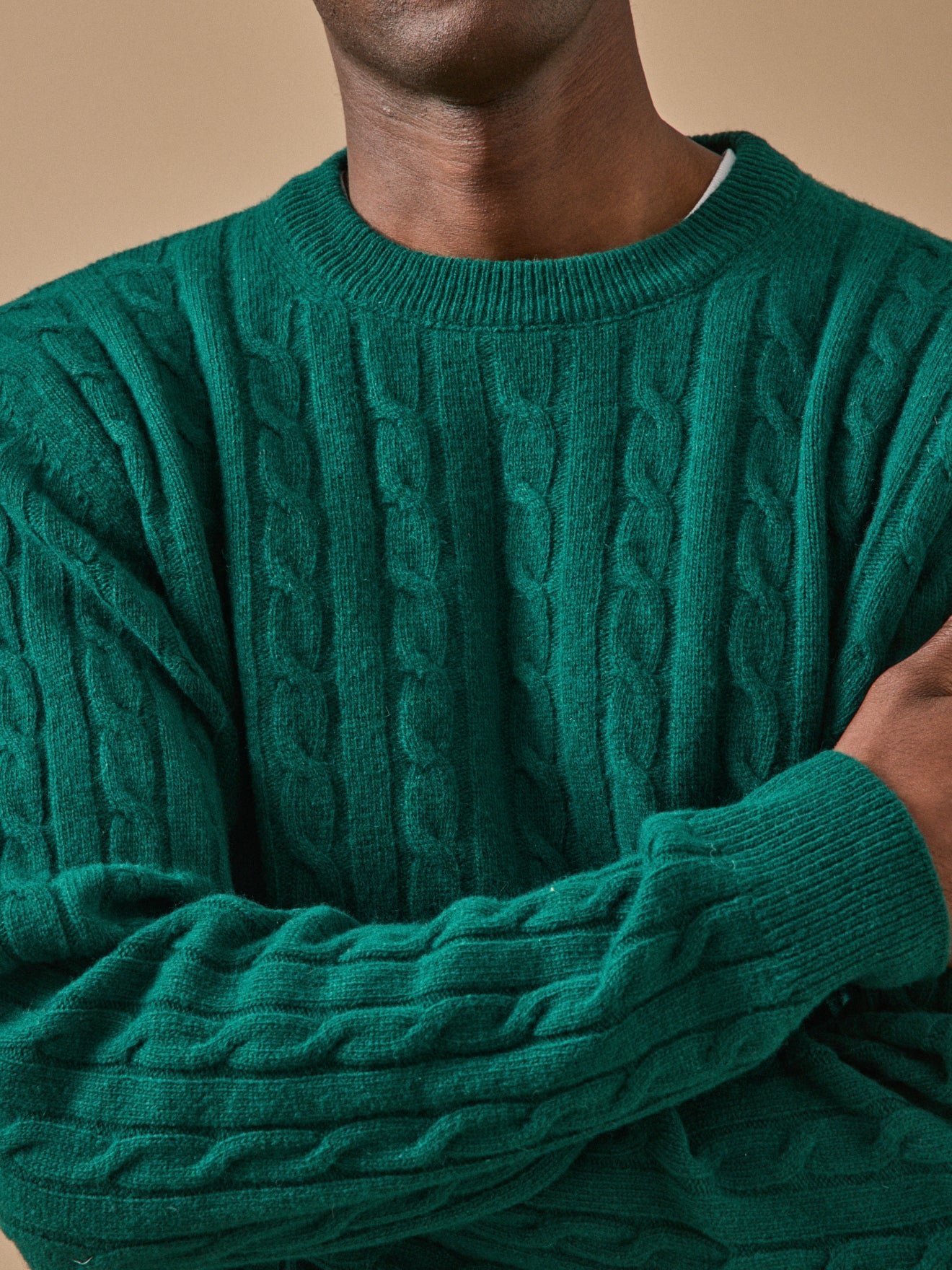 Pull torsades  en laine CYRILLUS Vert