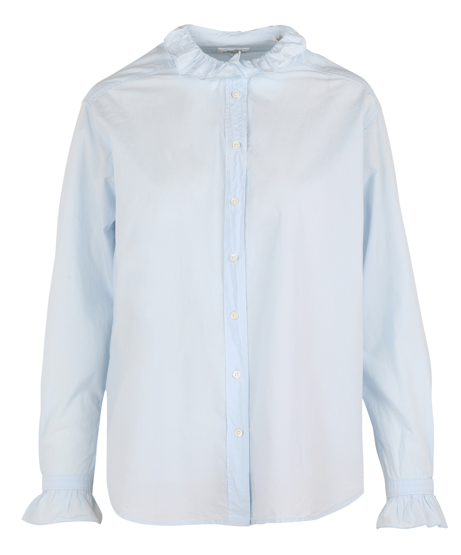 Rechte katoenen blouse met ruches HARTFORD Blauw