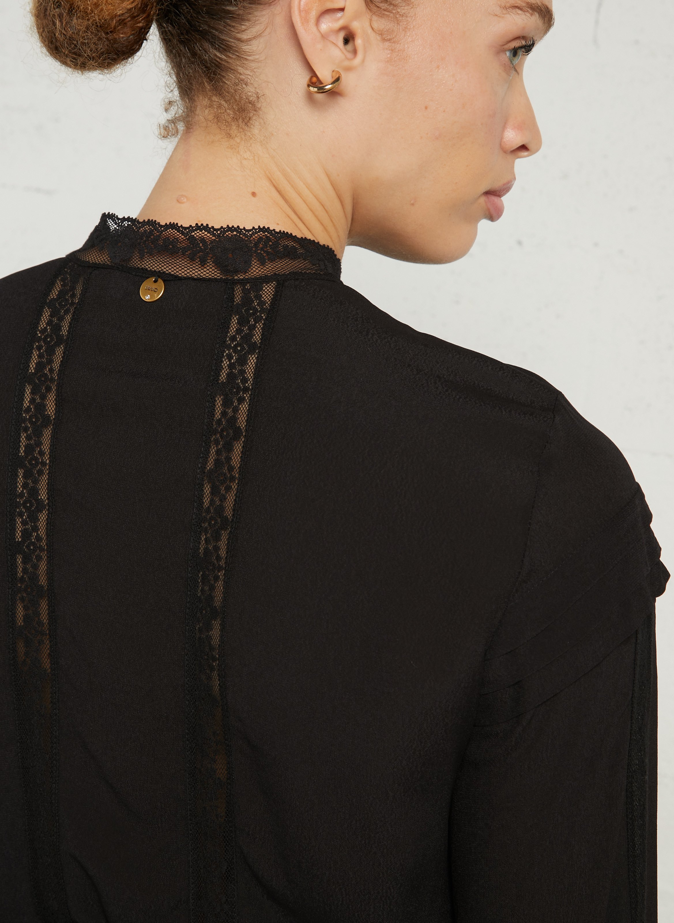 Lace shirt with mandarin collar LIU JO Black