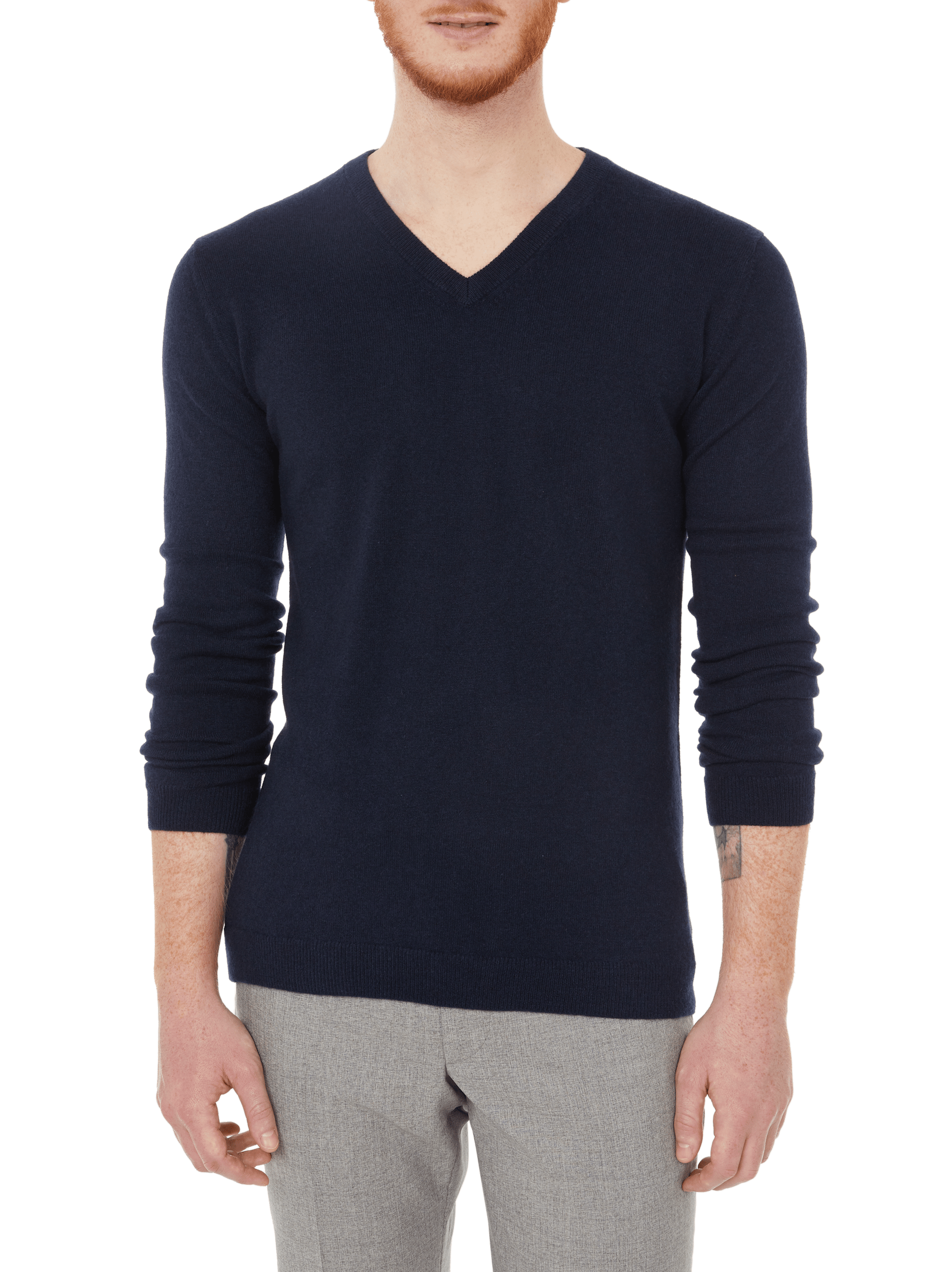 Pull col v en cachemire AU PRINTEMPS PARIS Bleu