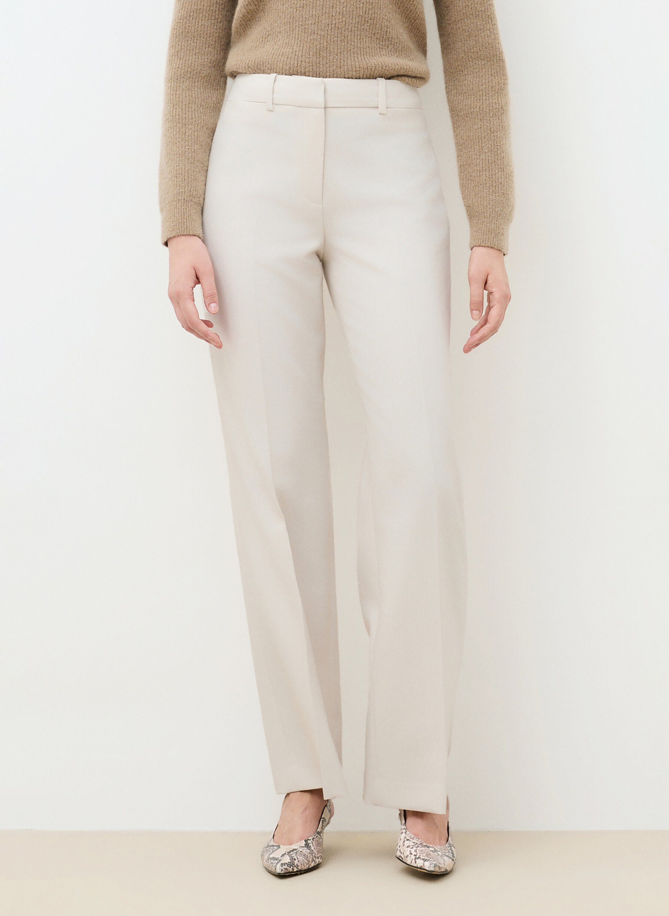 Pantalon droit uni CAROLL Beige